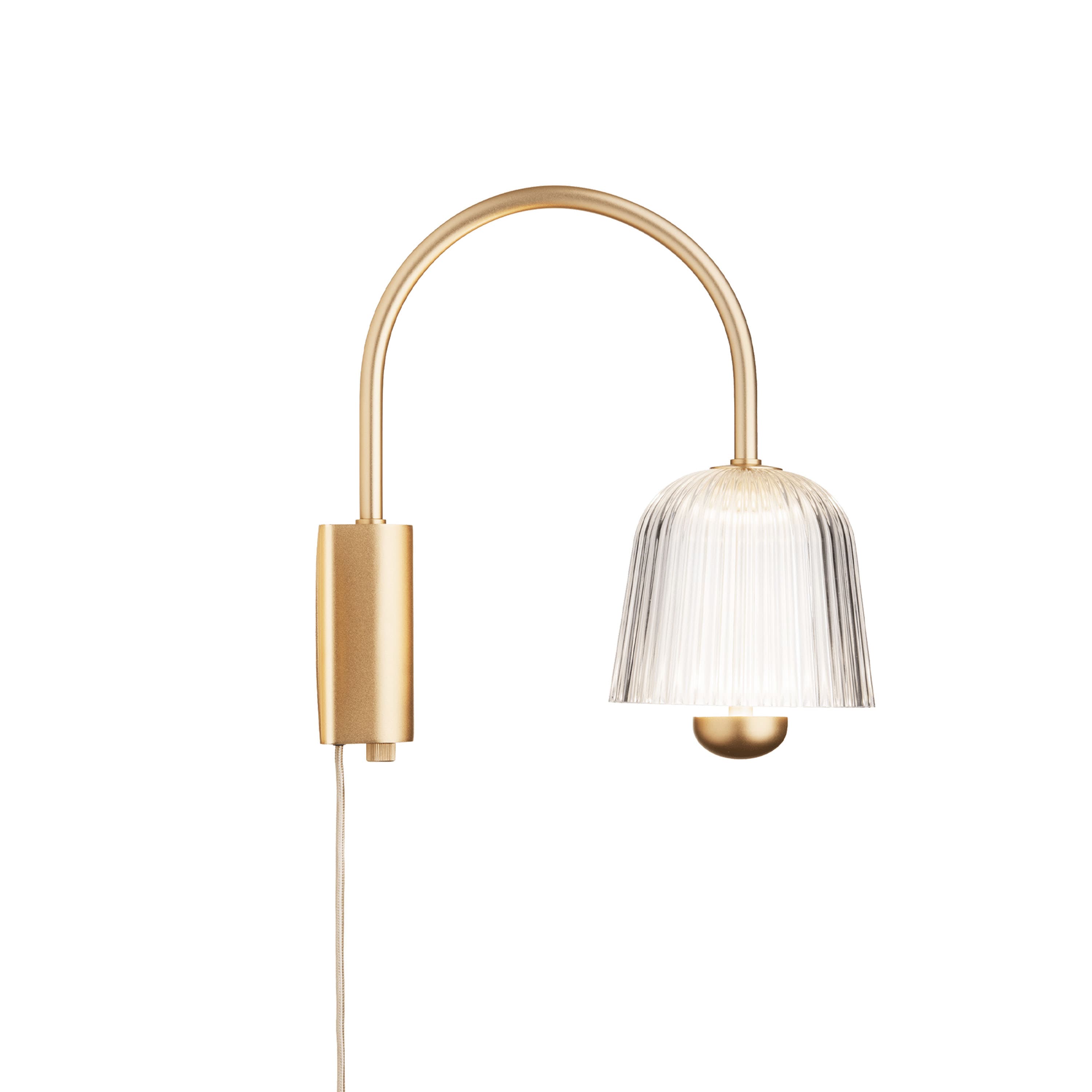 Asteea Seinävalaisin Satin Brass/Ripple Clear
