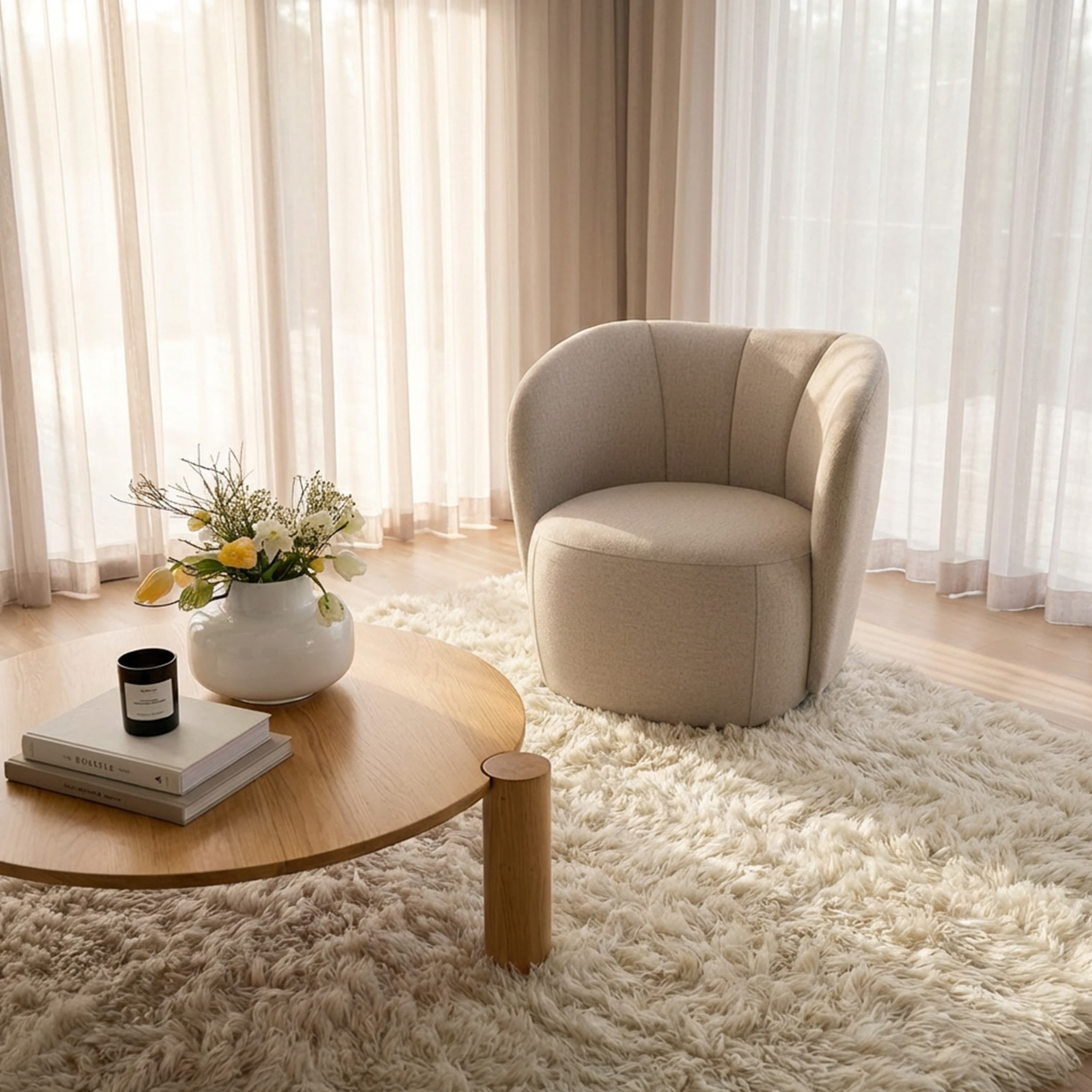 Lollo Nojatuoli Beige Bouclé