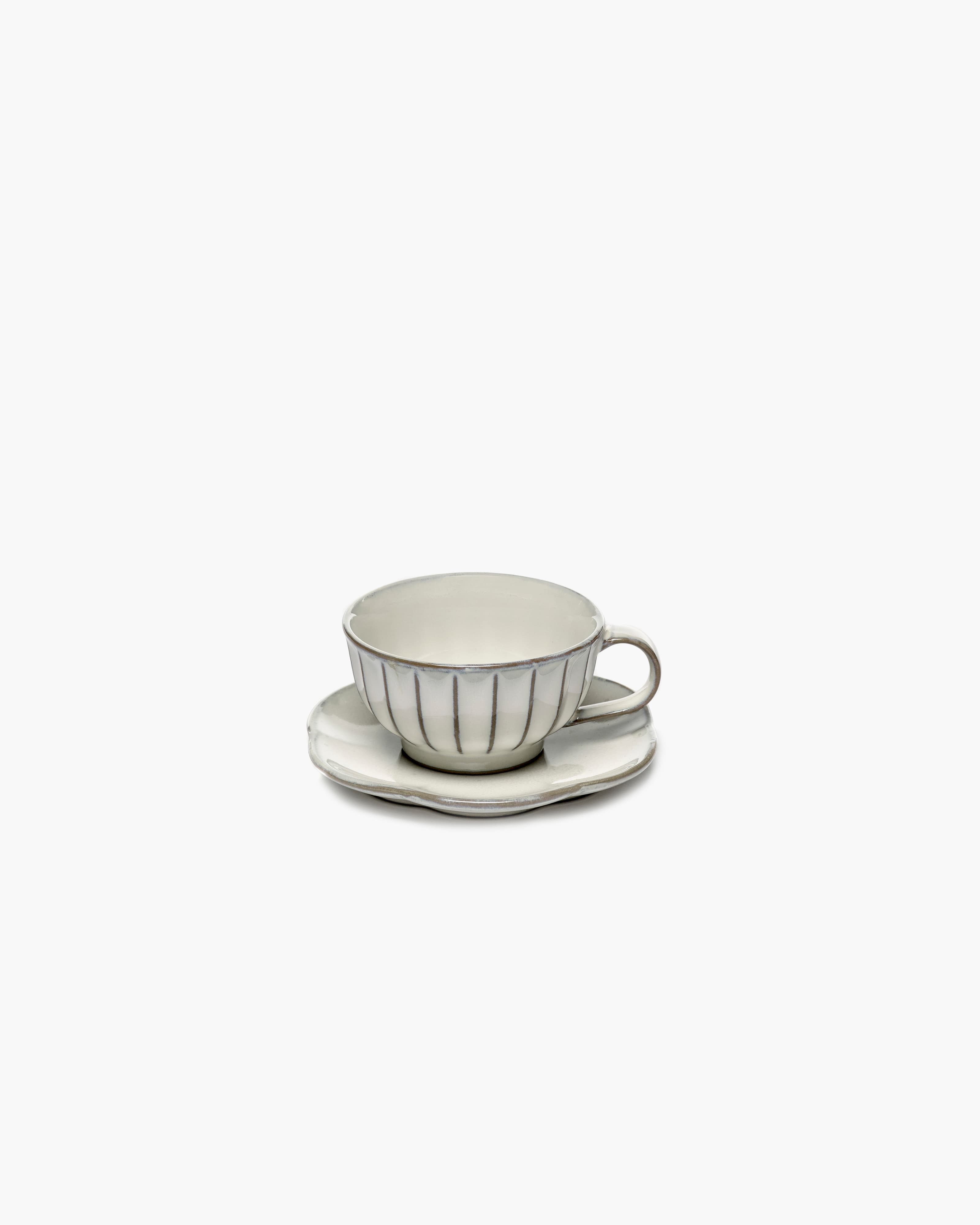 Inku Lautanen Raitakuvio Valkoinen 14cm 4-pakkaus