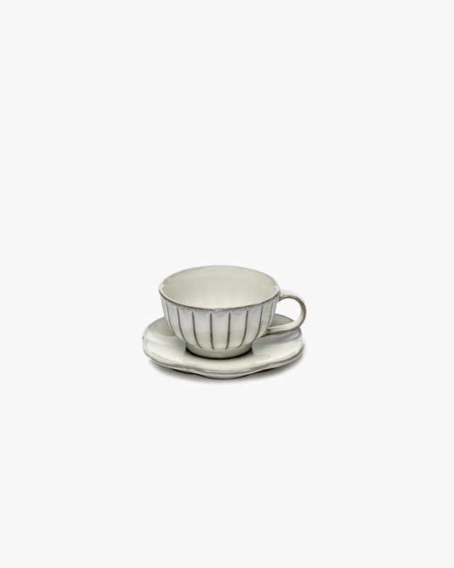 Inku Lautanen Raitakuvio Valkoinen 14cm 4-pakkaus