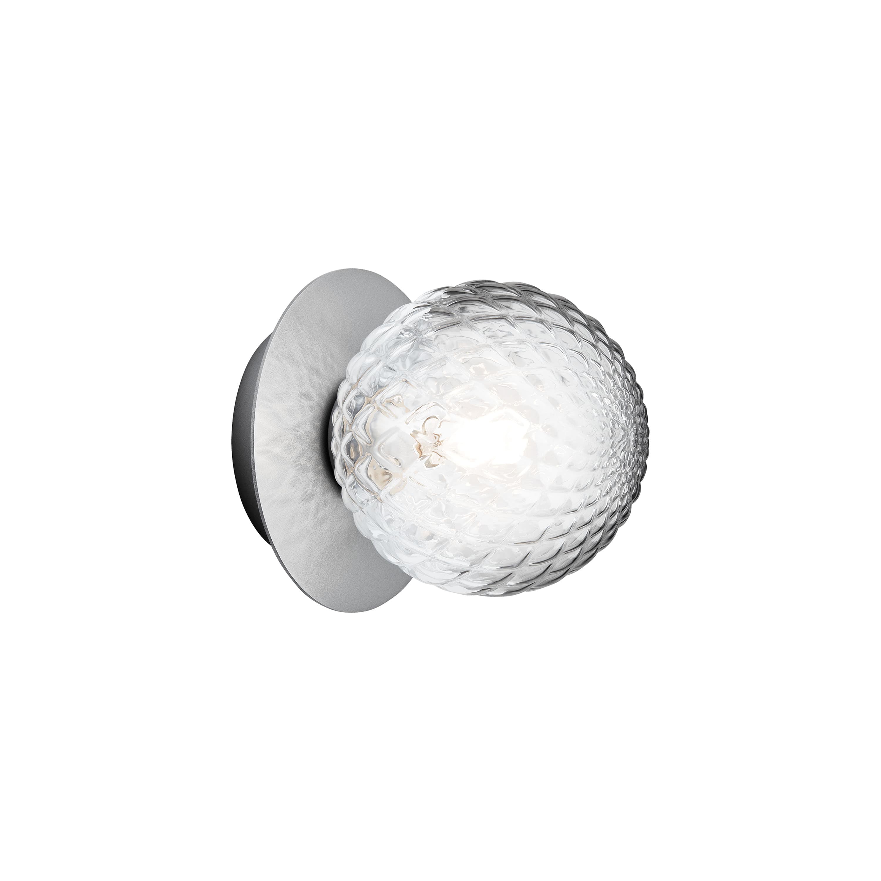 Liila 1 seinä-/kattovalaisin Light Silver/Optic Clear Small
