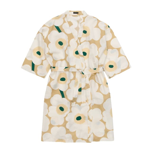 Unikko Kylpytakki Sand/Off White/Hay/Emerald Large/XLarge