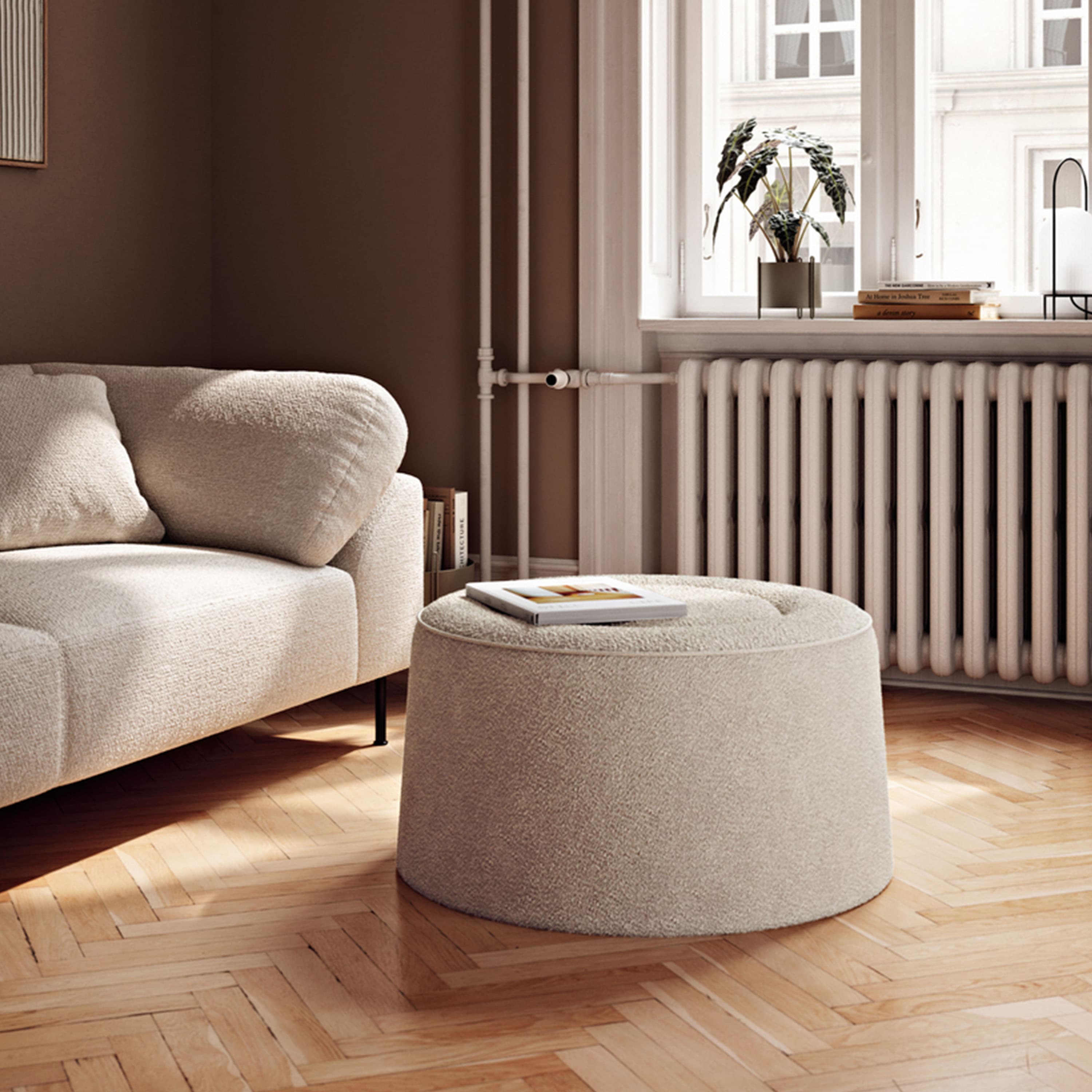 Praline Rahi Luonnollinen bouclé Ø78