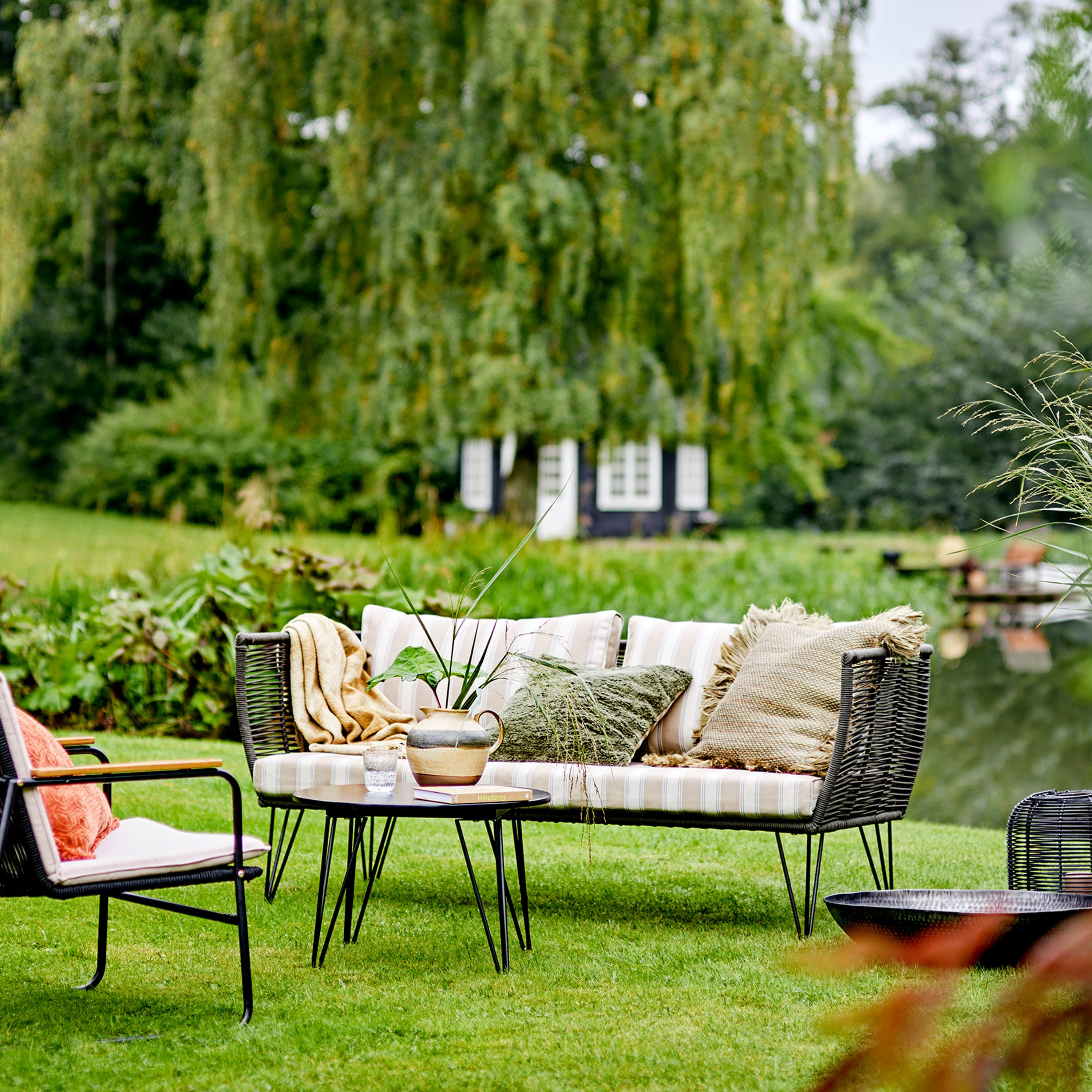 Mundo Lounge-sohva Stripe Green 175 cm