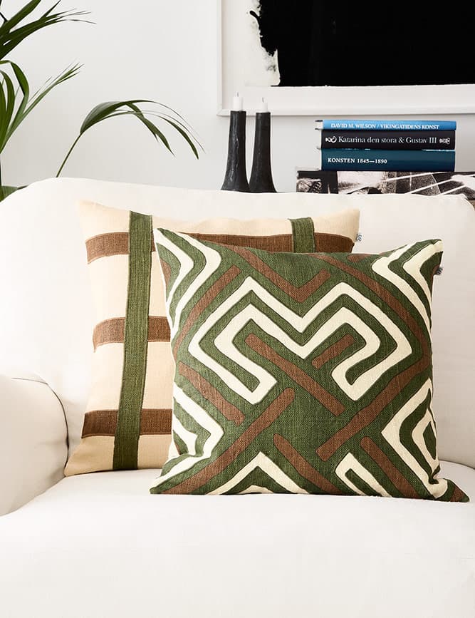 Kiran Tyynynpäällinen Linen Cactus Green/Taupe 50x50