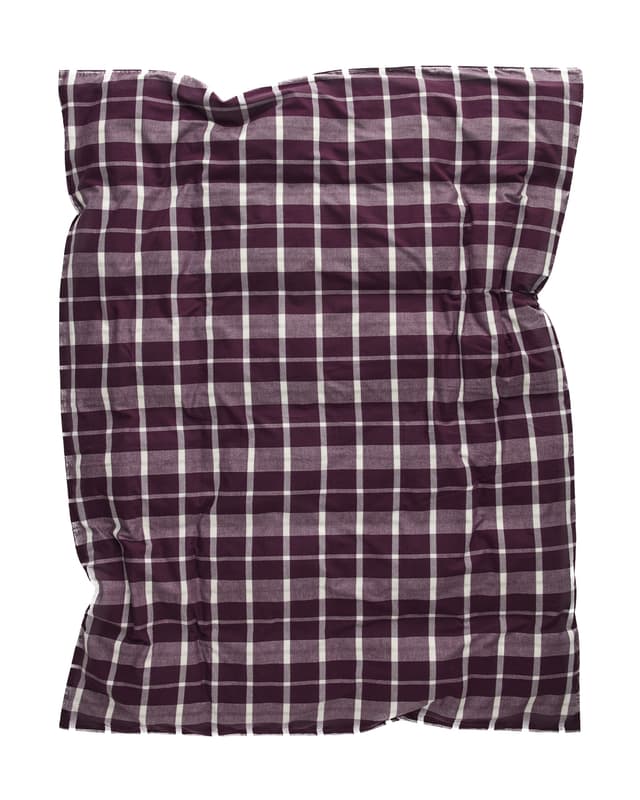 Flannel Check pussilakana deep plum double