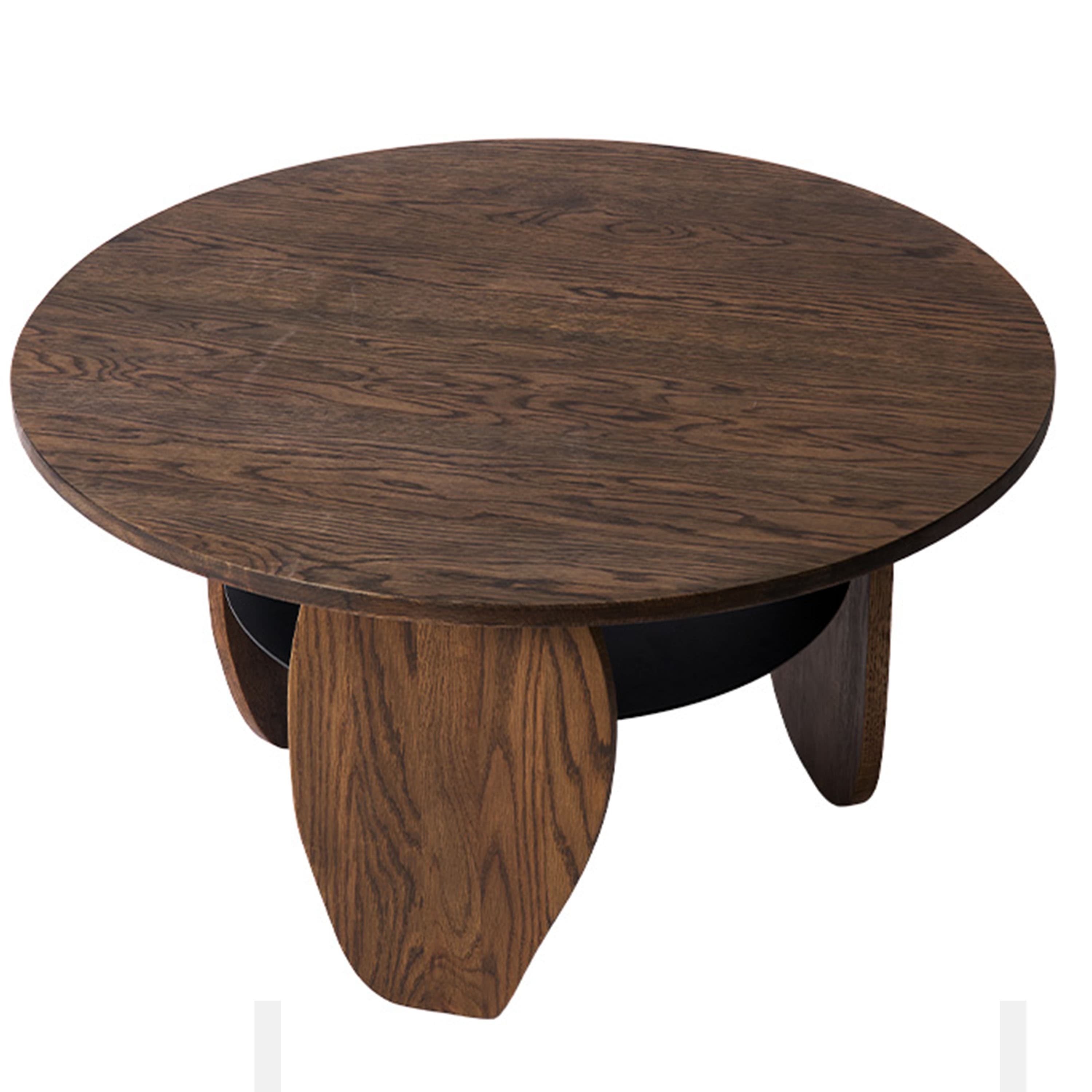 Ishi Sohvapöytä Dark Oil Oak/Metal Ø80