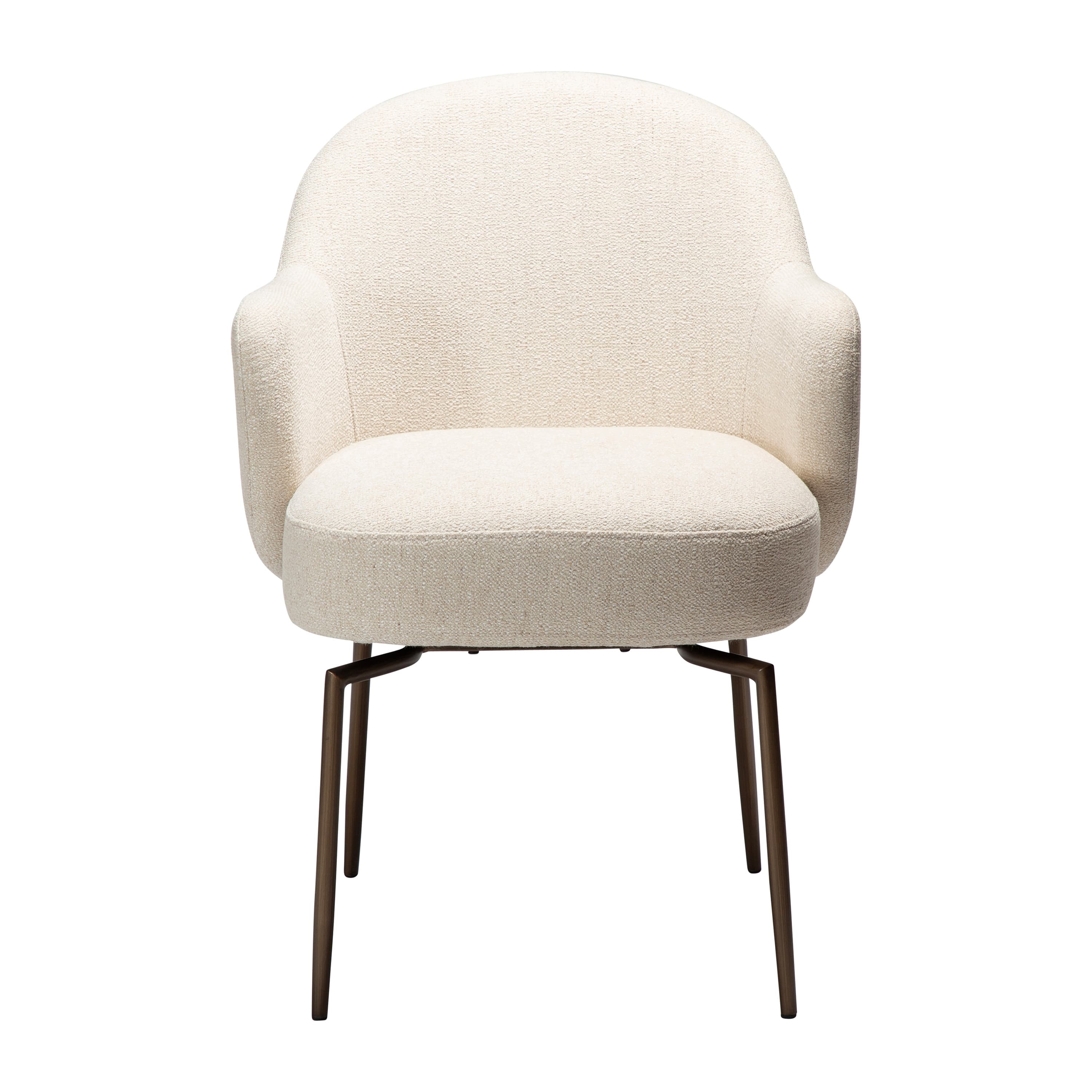 Bae Swivel Tuoli Simply Beige Bouclé/Antique Brass