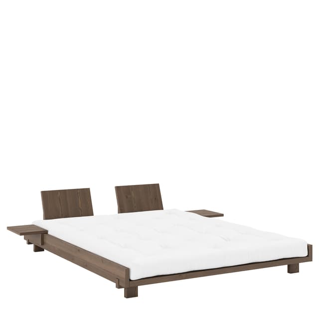 Social Sängynrunko Carob Brown 160 cm sisältäen 2 selkänojaa/sivupöytää