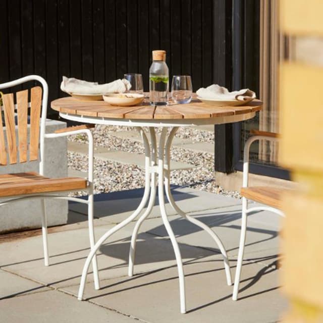 Ellen Kahvipöytä Sandy Grey/Teak Ø80
