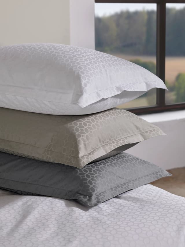Satin Luxe Jacquard Tyynyliina Valkoinen 50x60
