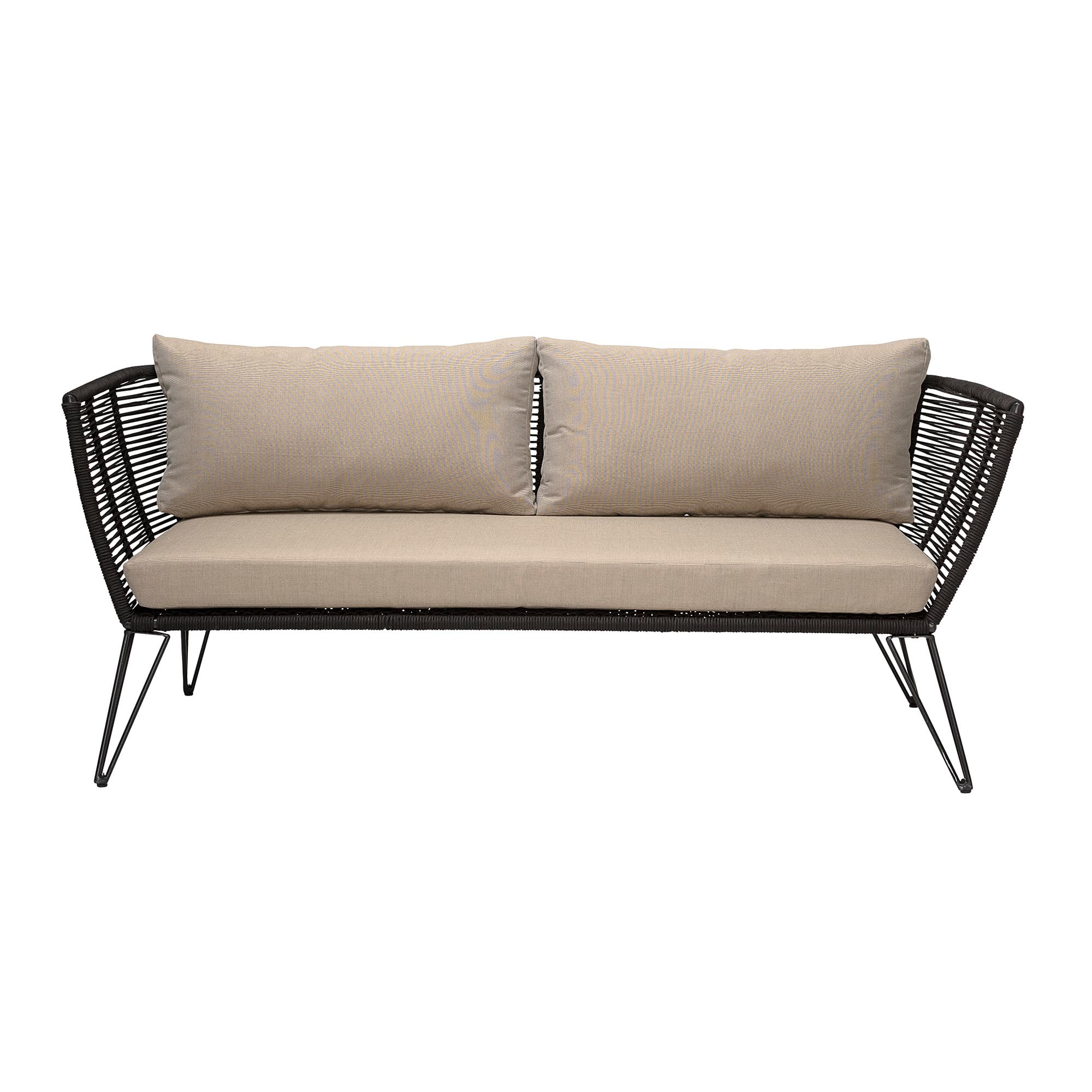 Mundo Loungesohva Musta/Luonnonväri 175 cm