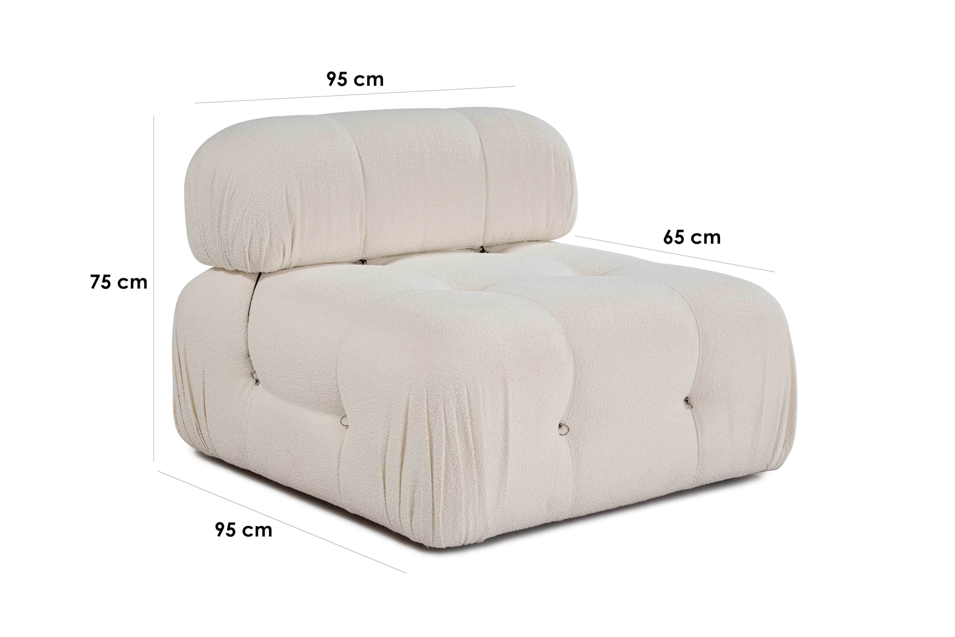 Blanca Keskimmäinen Moduuli White Bouclé