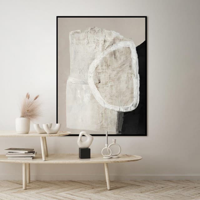 White Stone Taulu Black Frame 90x120cm