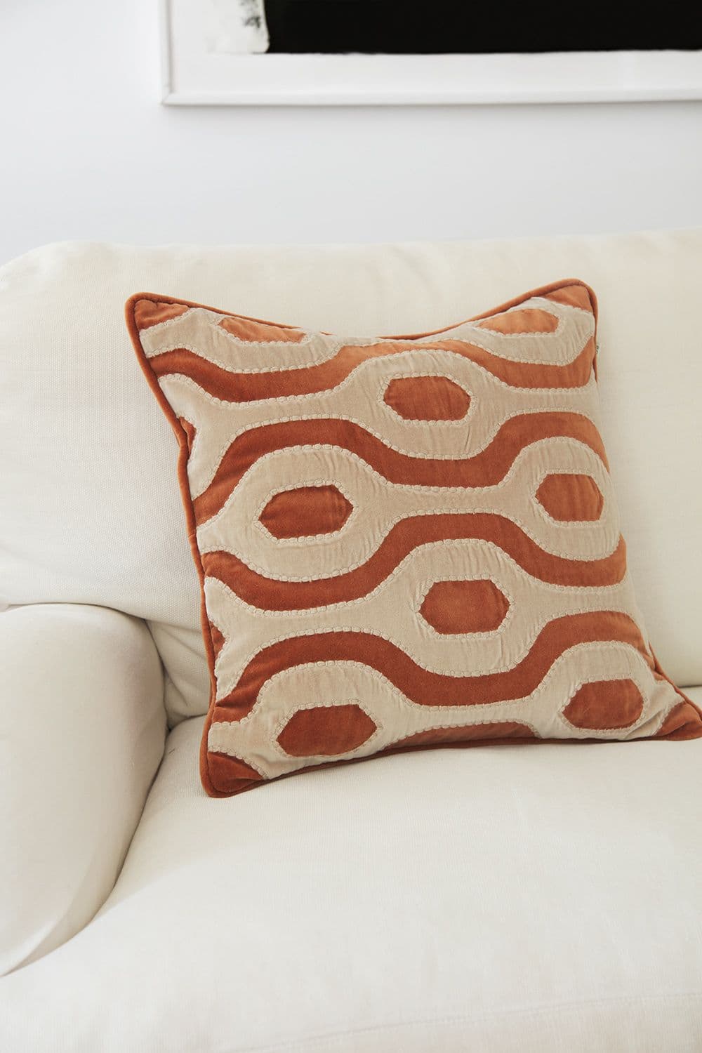 Varanasi Tyynynpäällinen Sametti Terracotta/Tan 50 x 50