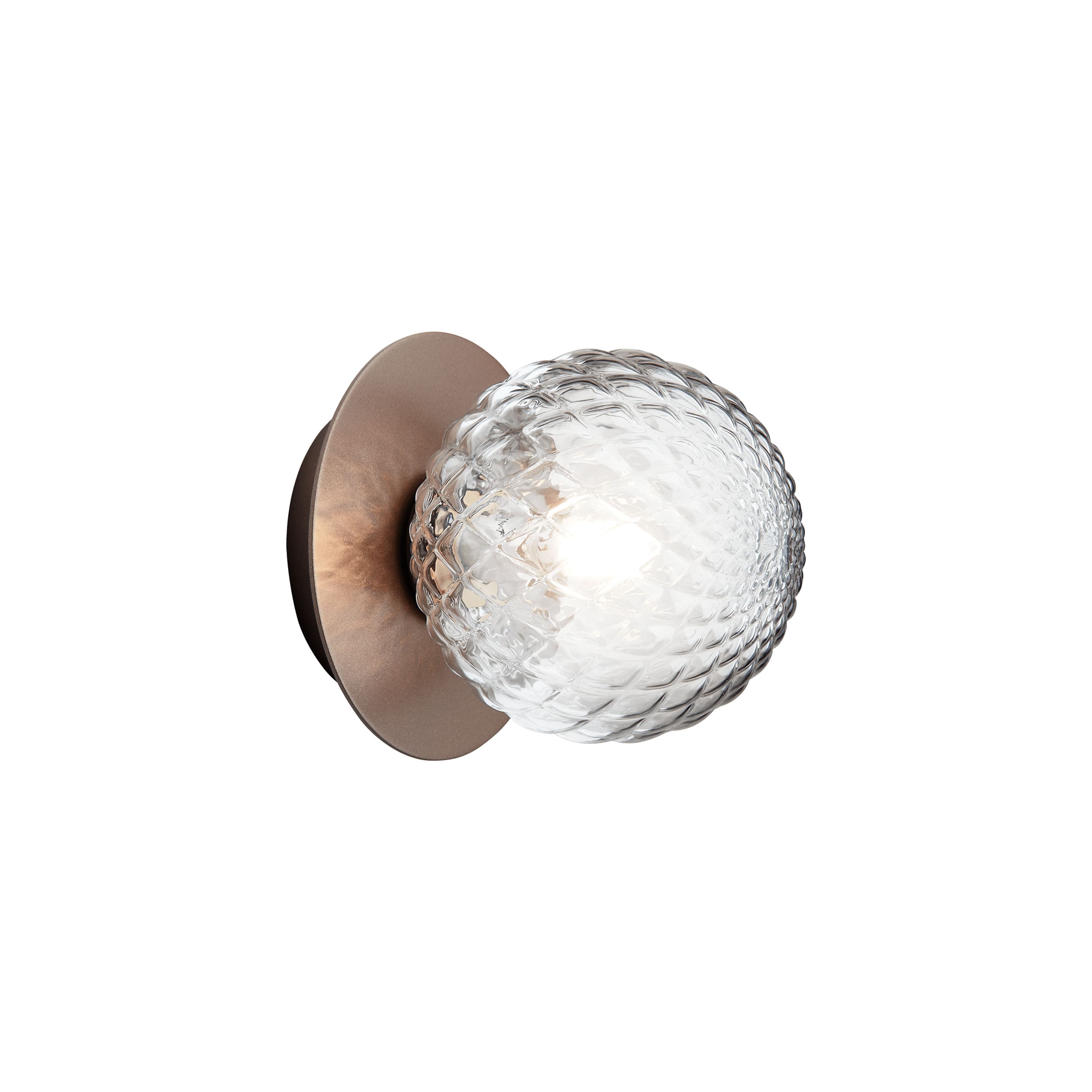Liila 1 seinä-/kattovalaisin Dark Bronze/Optic Clear Small