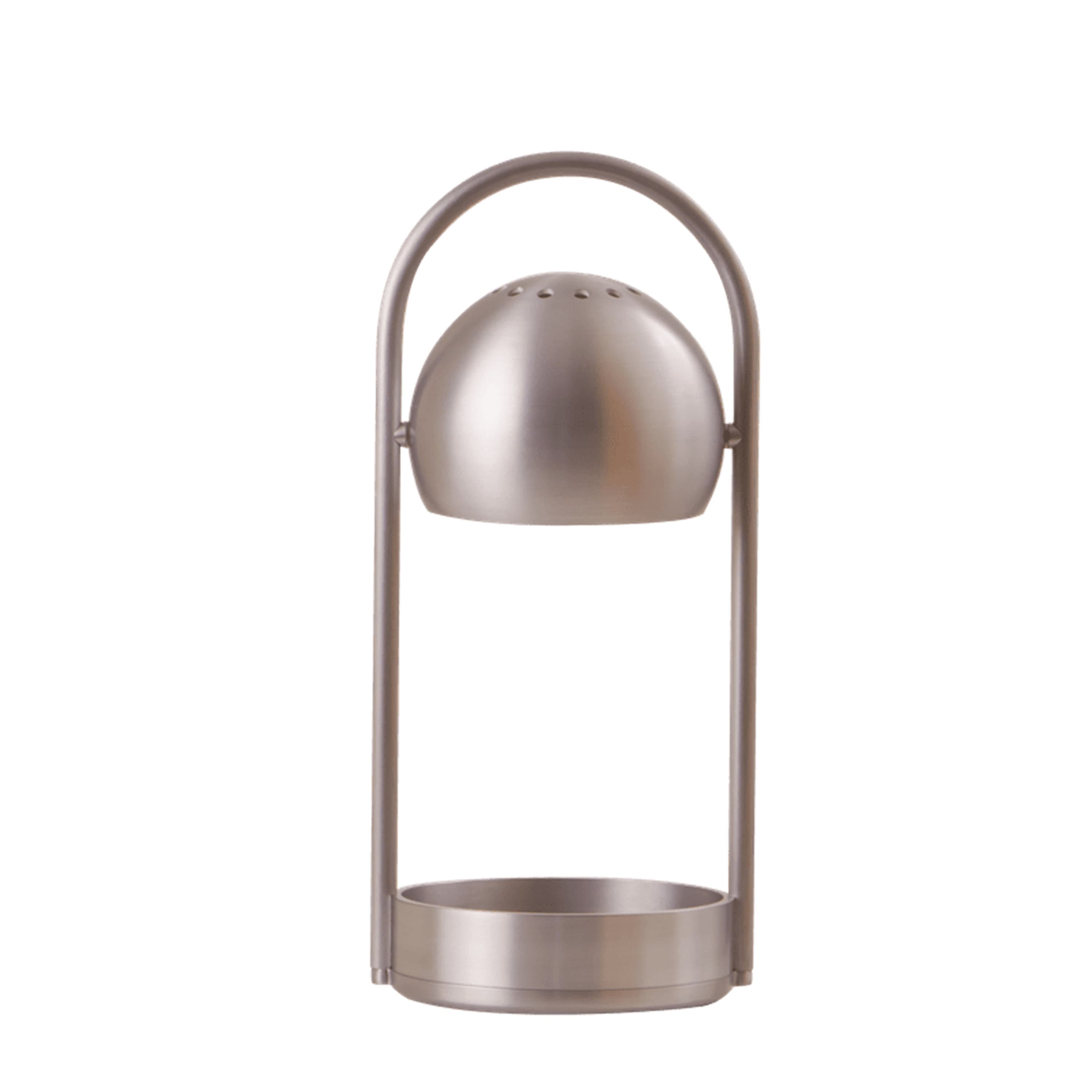 Pallomainen kannettava pöytävalaisin harjattua alumiinia 32 cm