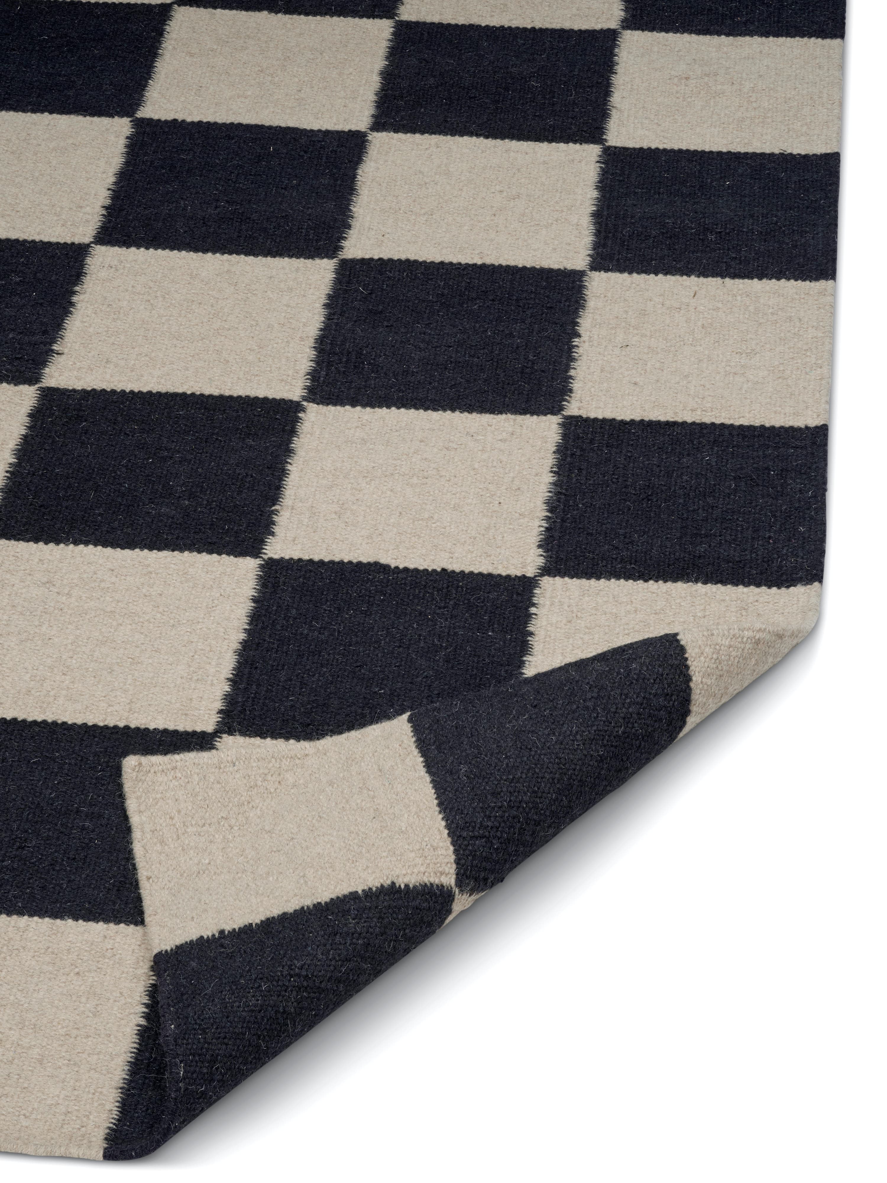 Squares Villamatto Musta/Luonto 170x230