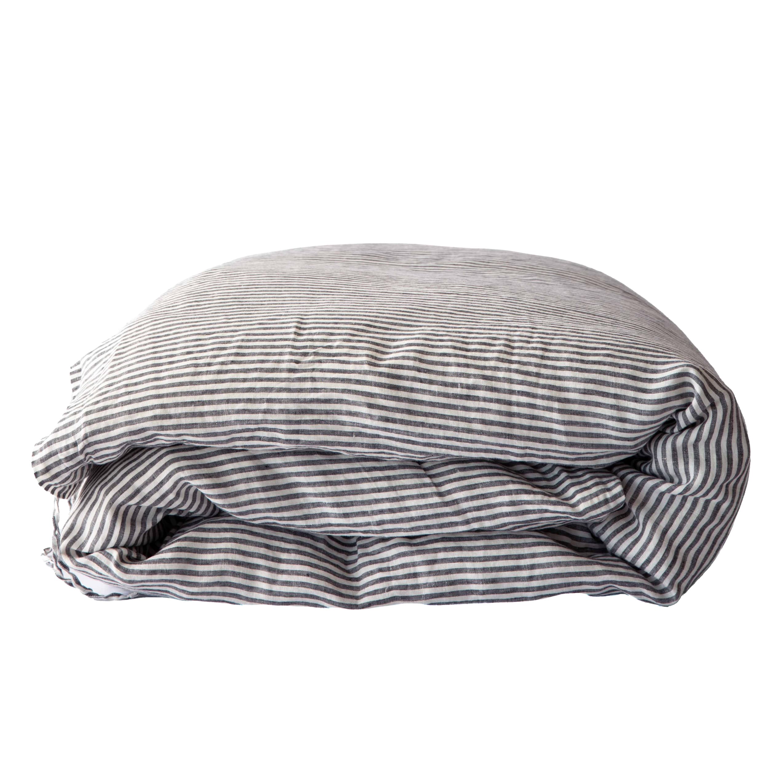 Pussilakana pellava grey/white enkel