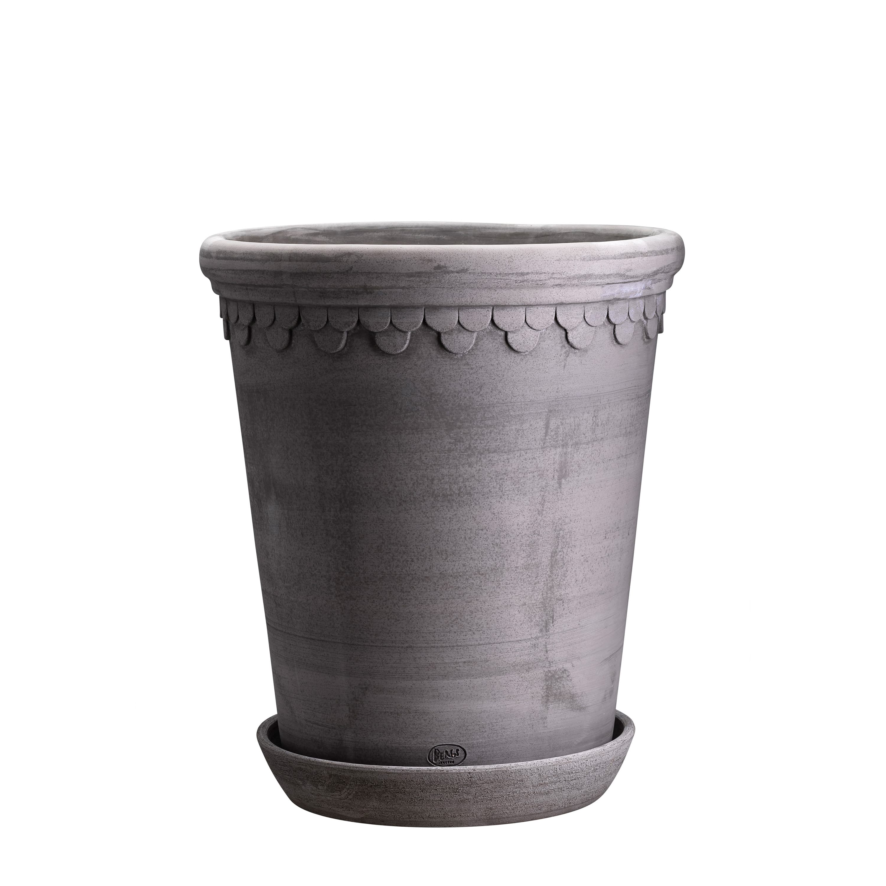 Københavner Tall Pot lautasella Raw Grey Terracotta Ø14
