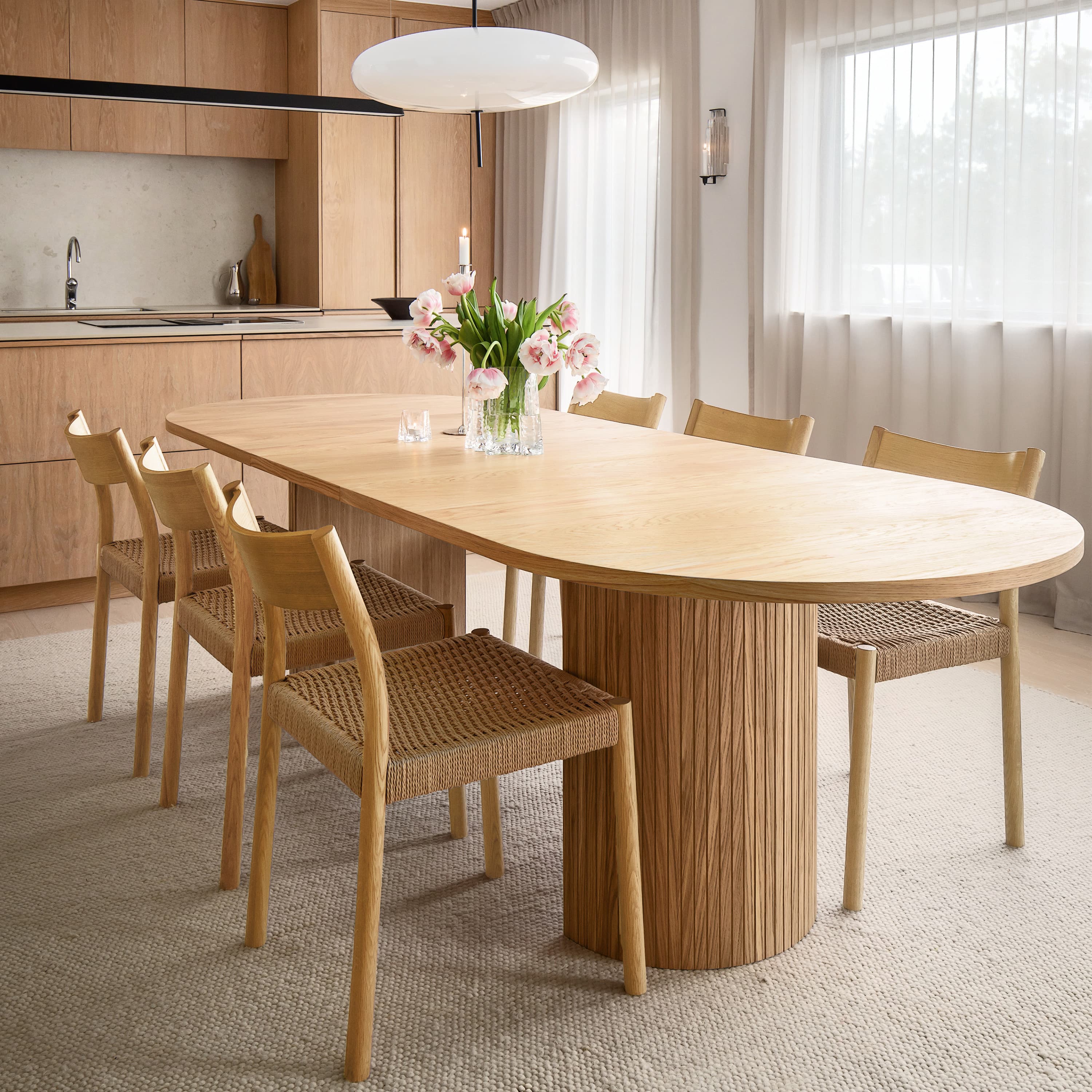 Bauer Ruokapöytä Öljytty Tammi 250+50