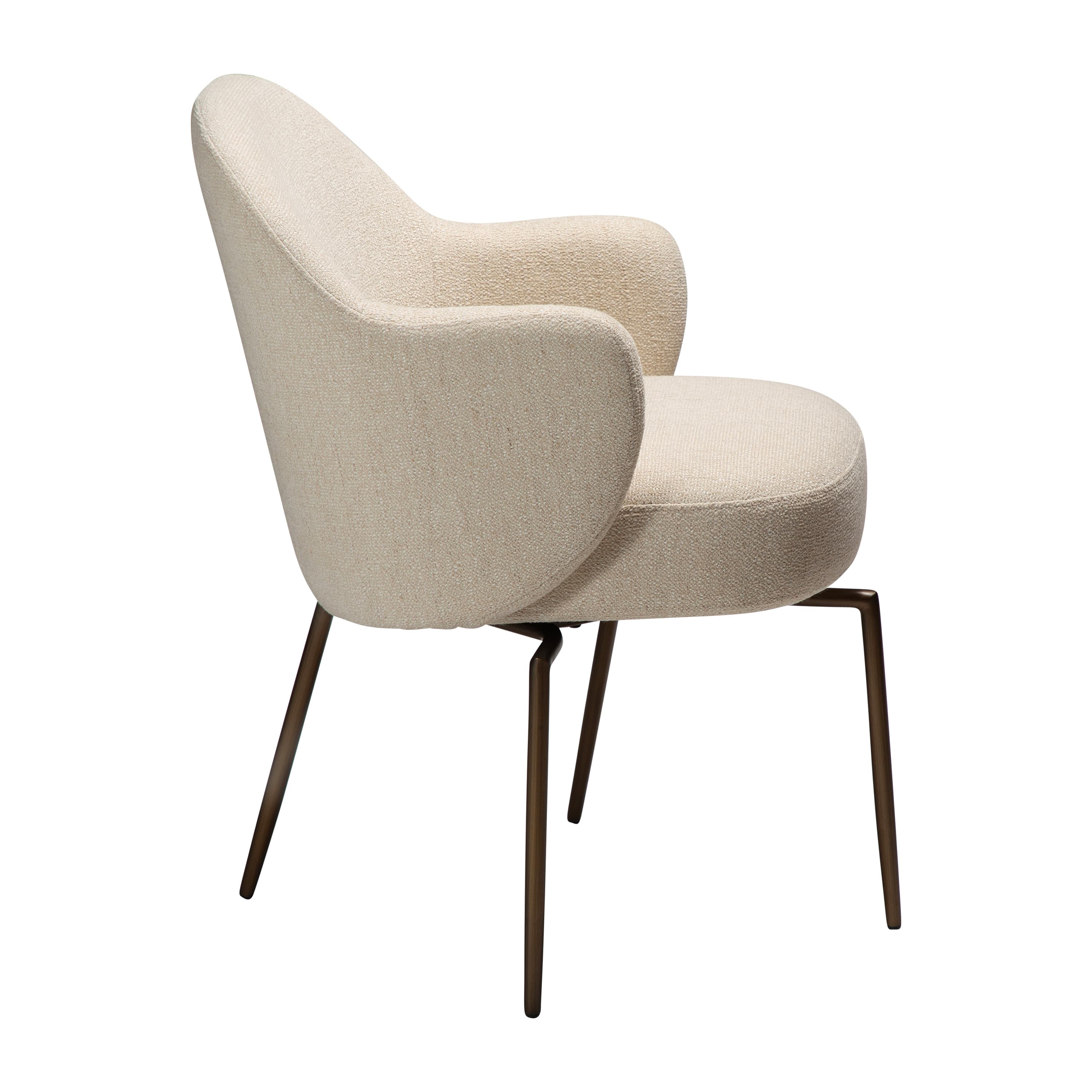Bae Swivel Tuoli Simply Beige Bouclé/Antique Brass