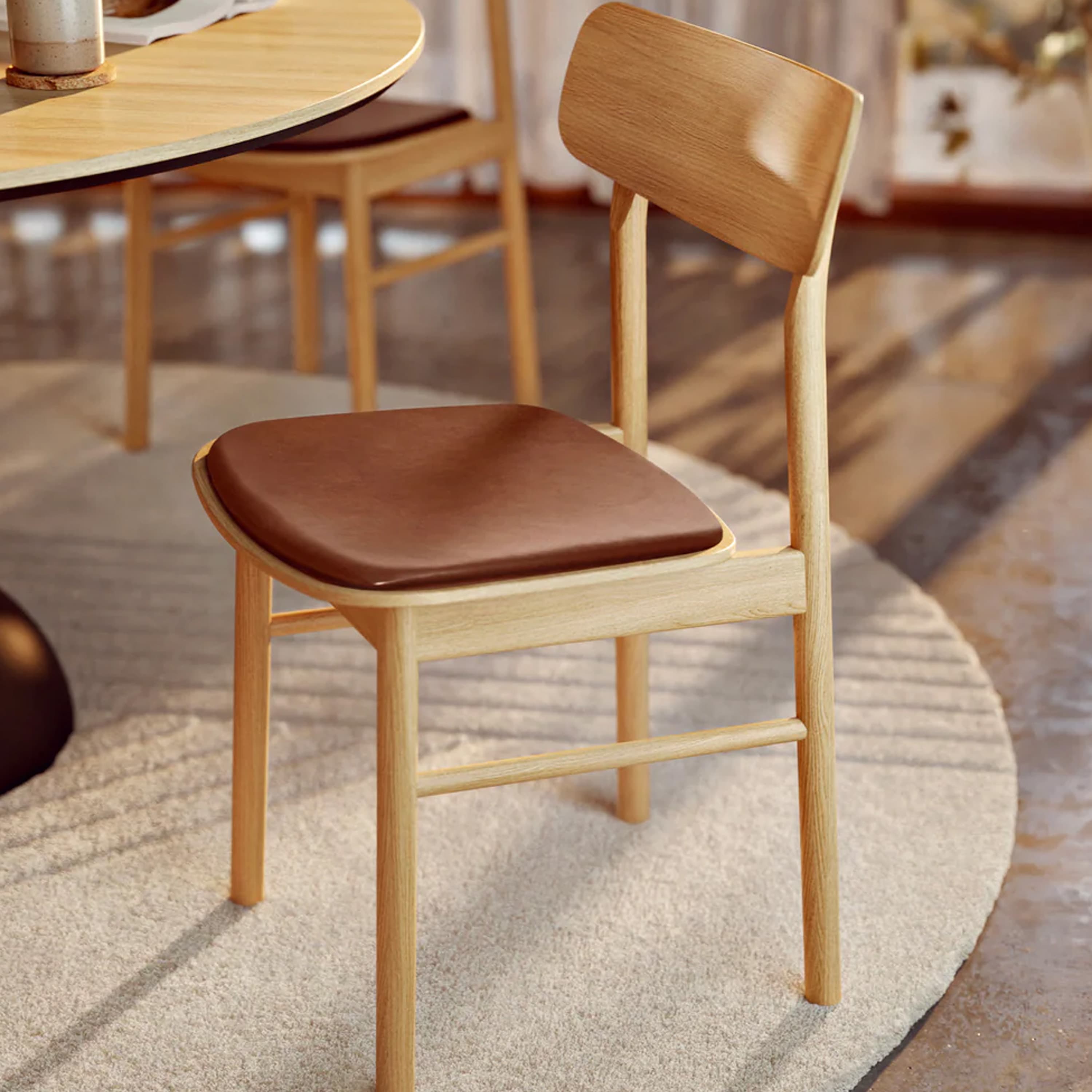Soma ruokatuoli tammi/cognac leather