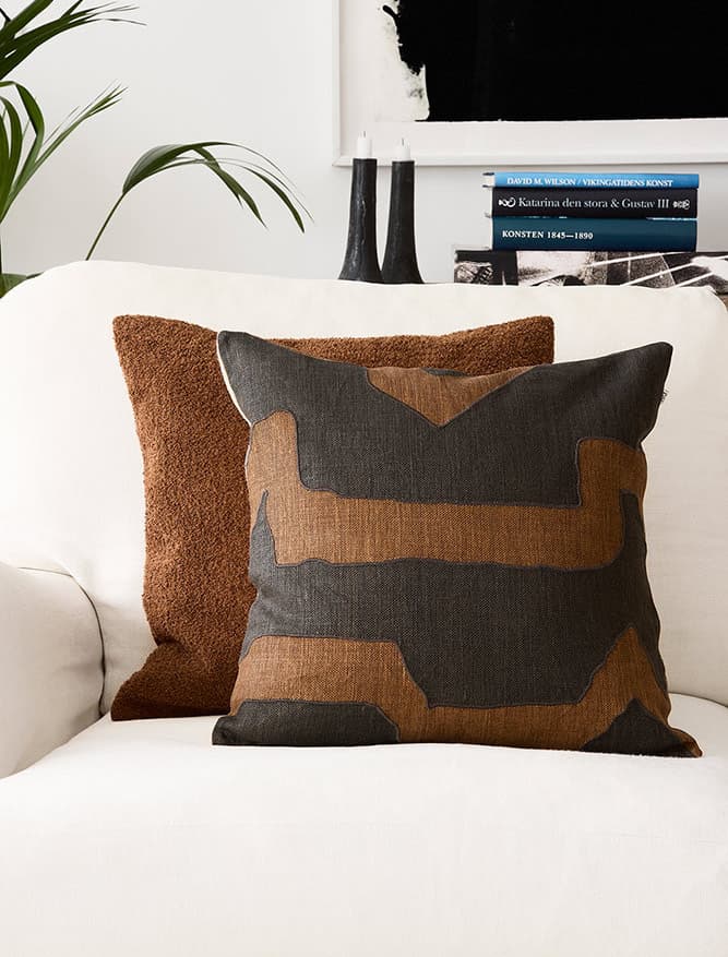 Mani Tyynynpäällinen Linen/Cotton Cognac 50x50
