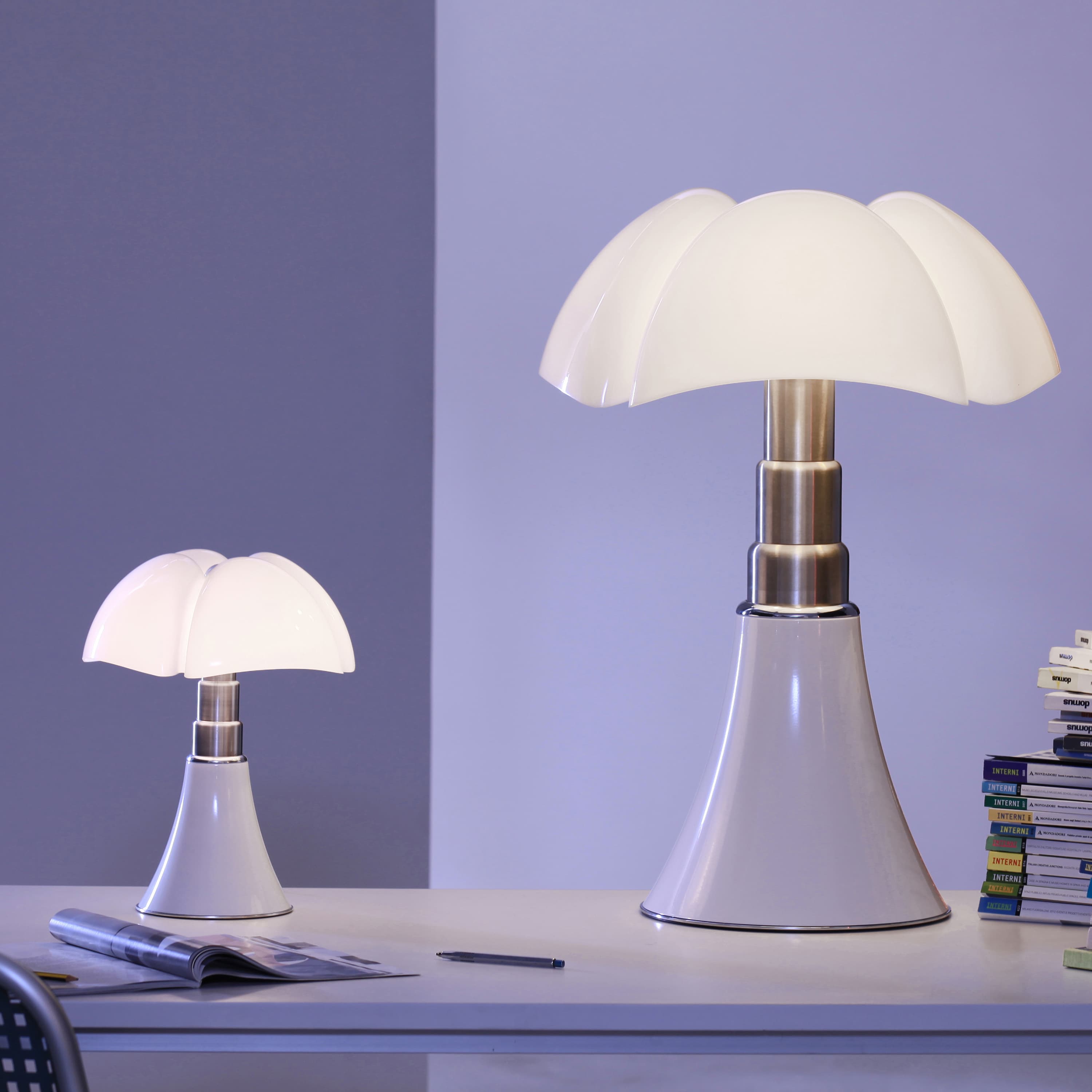 Pipistrello Mini Kannettava Pöytävalaisin Himmentimellä LED Valkoinen
