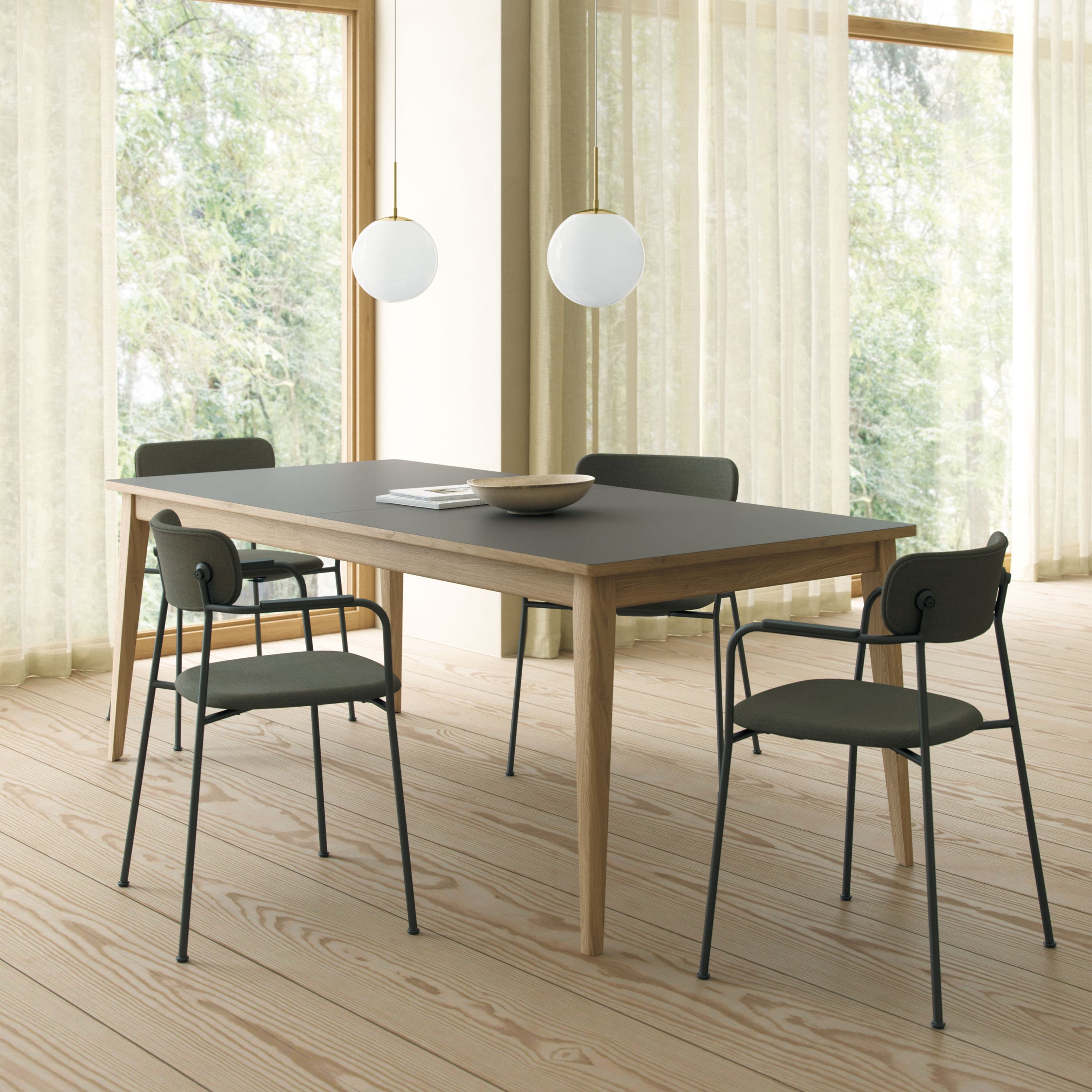 T3 Ruokapöytä Tammi/Grigio Londra 200x95