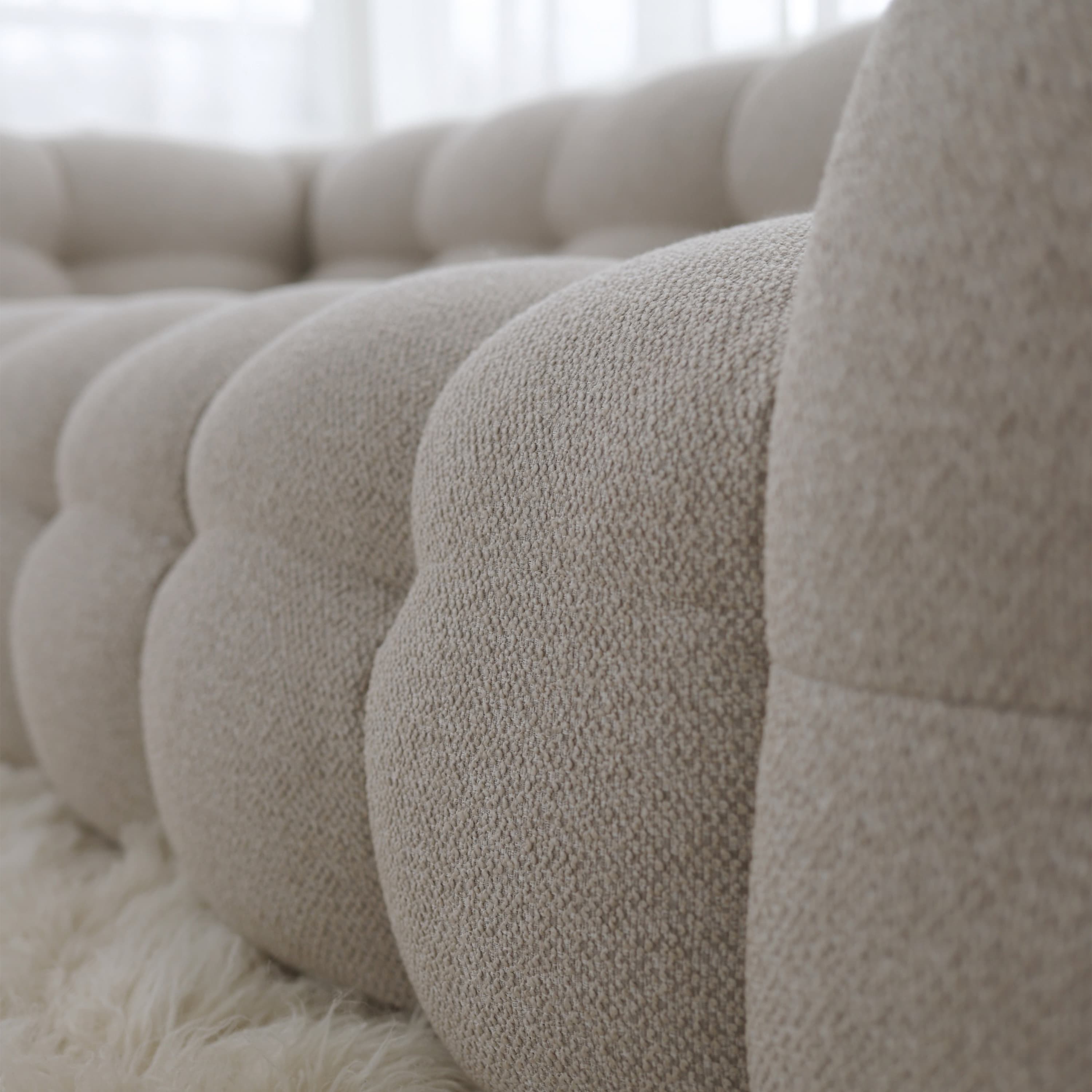 Billie 4-istuttava Sohva Beige Bouclé