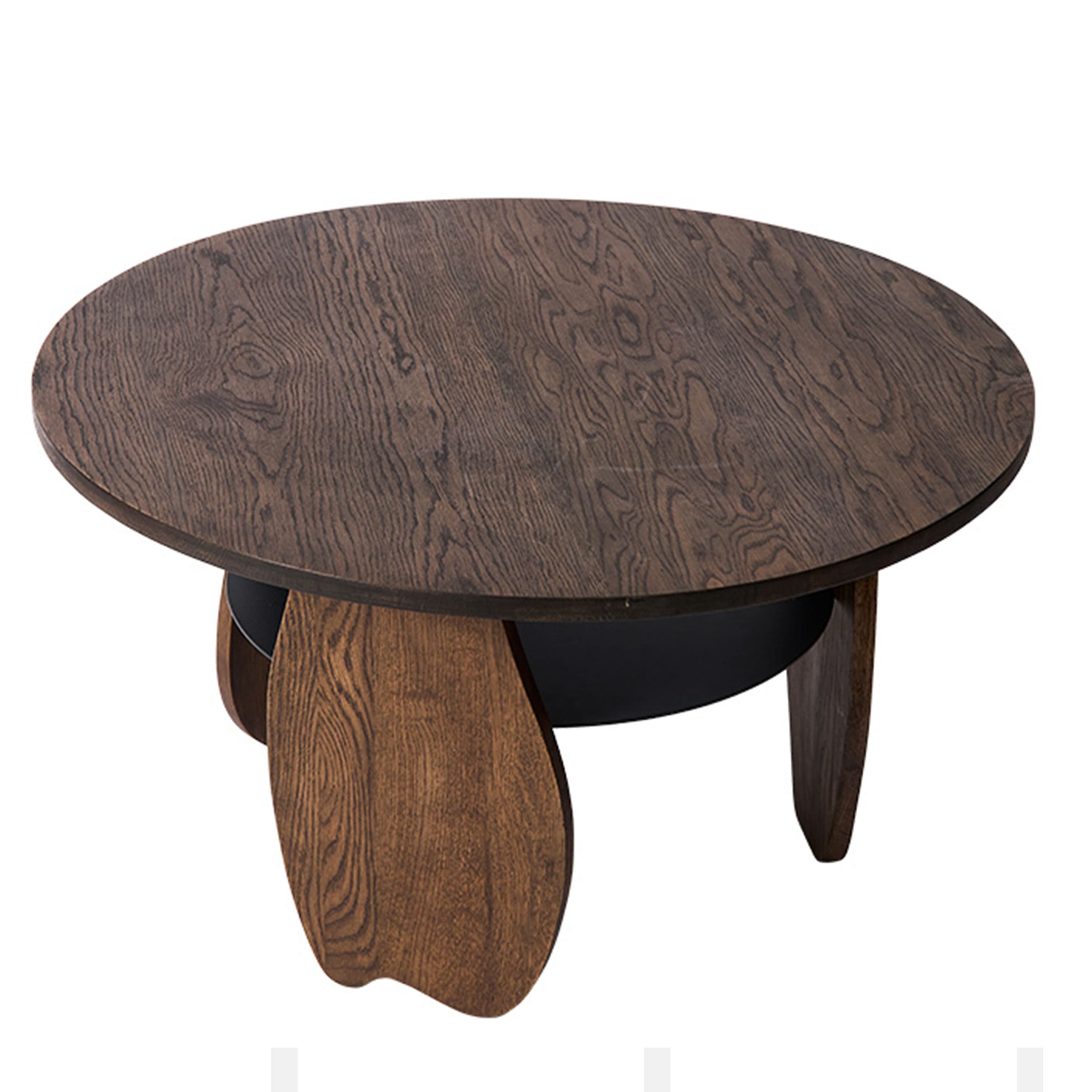 Ishi Sohvapöytä Dark Oil Oak/Metal Ø80