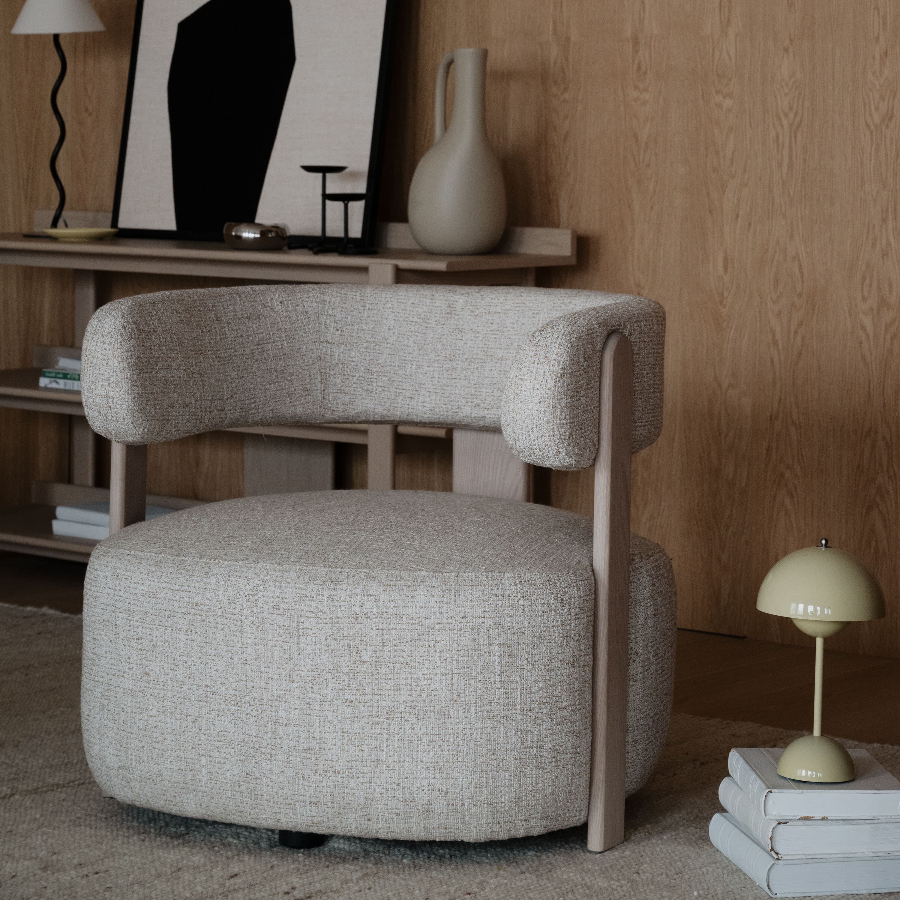 Jenison Loungestol Ljusbeige/Vitpigmenterad