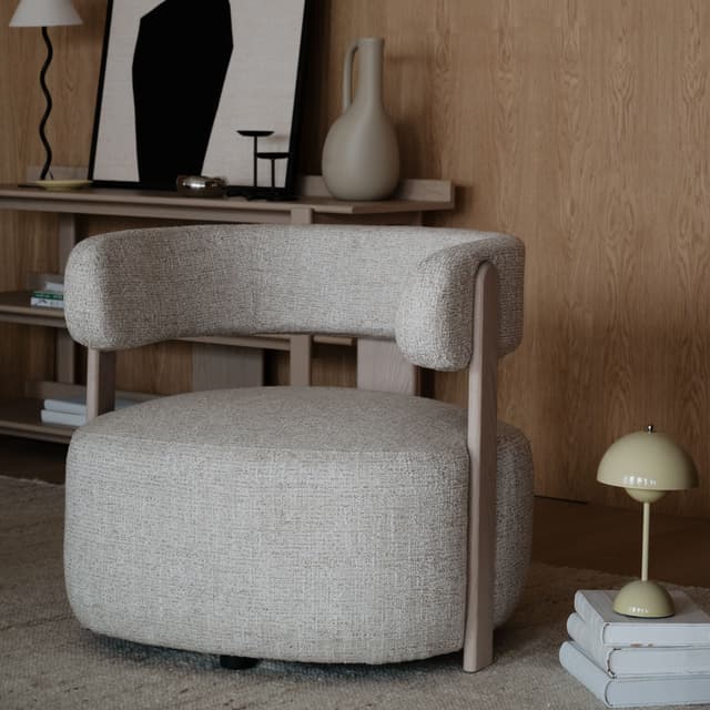 Jenison Loungestol Ljusbeige/Vitpigmenterad