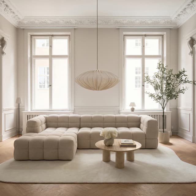 Billie Divaanisohva Vasen Beige Bouclé