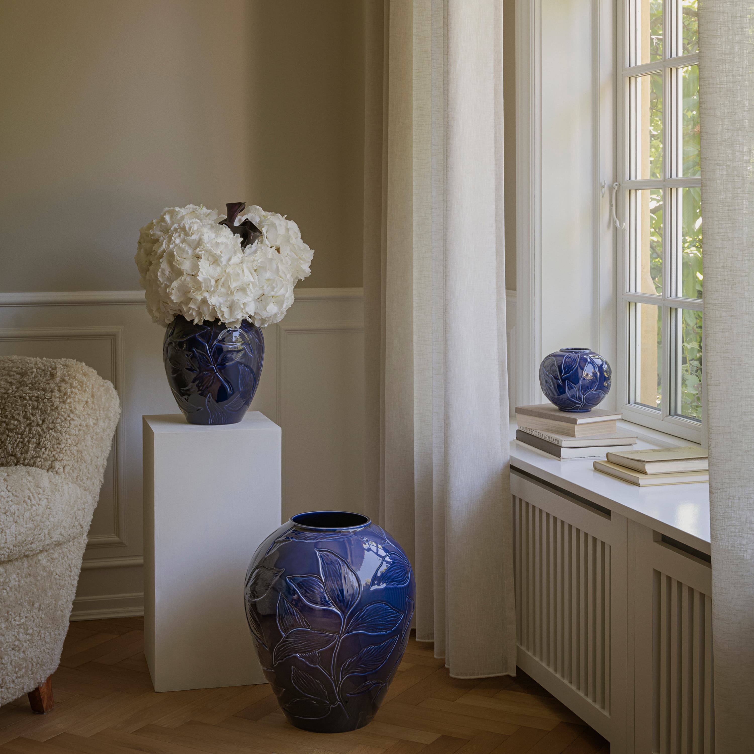 Florita‑maljakko lasitettu Agate Blue 15 cm