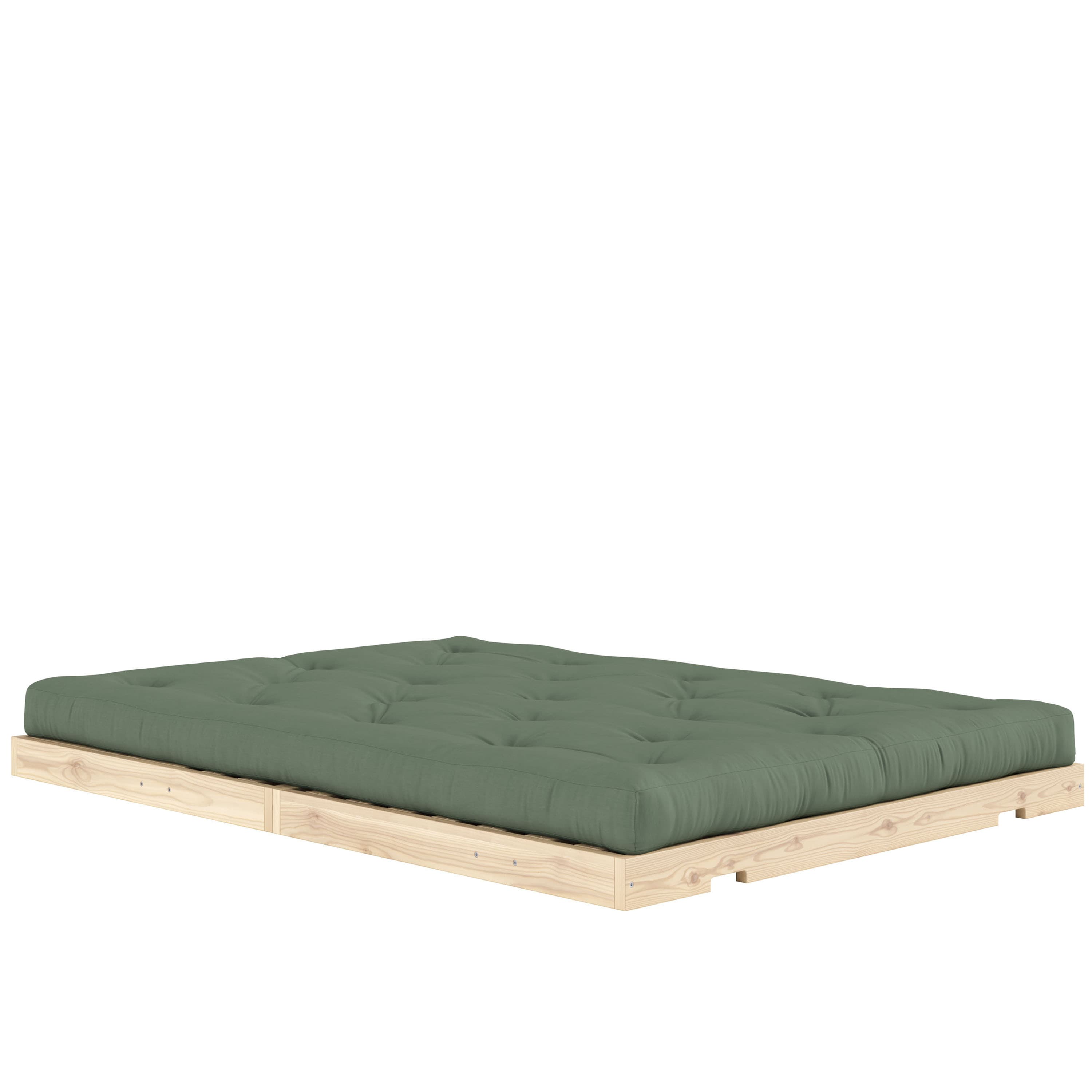 Flip Vuodesohva Raw patjalla Olive Green 140x200
