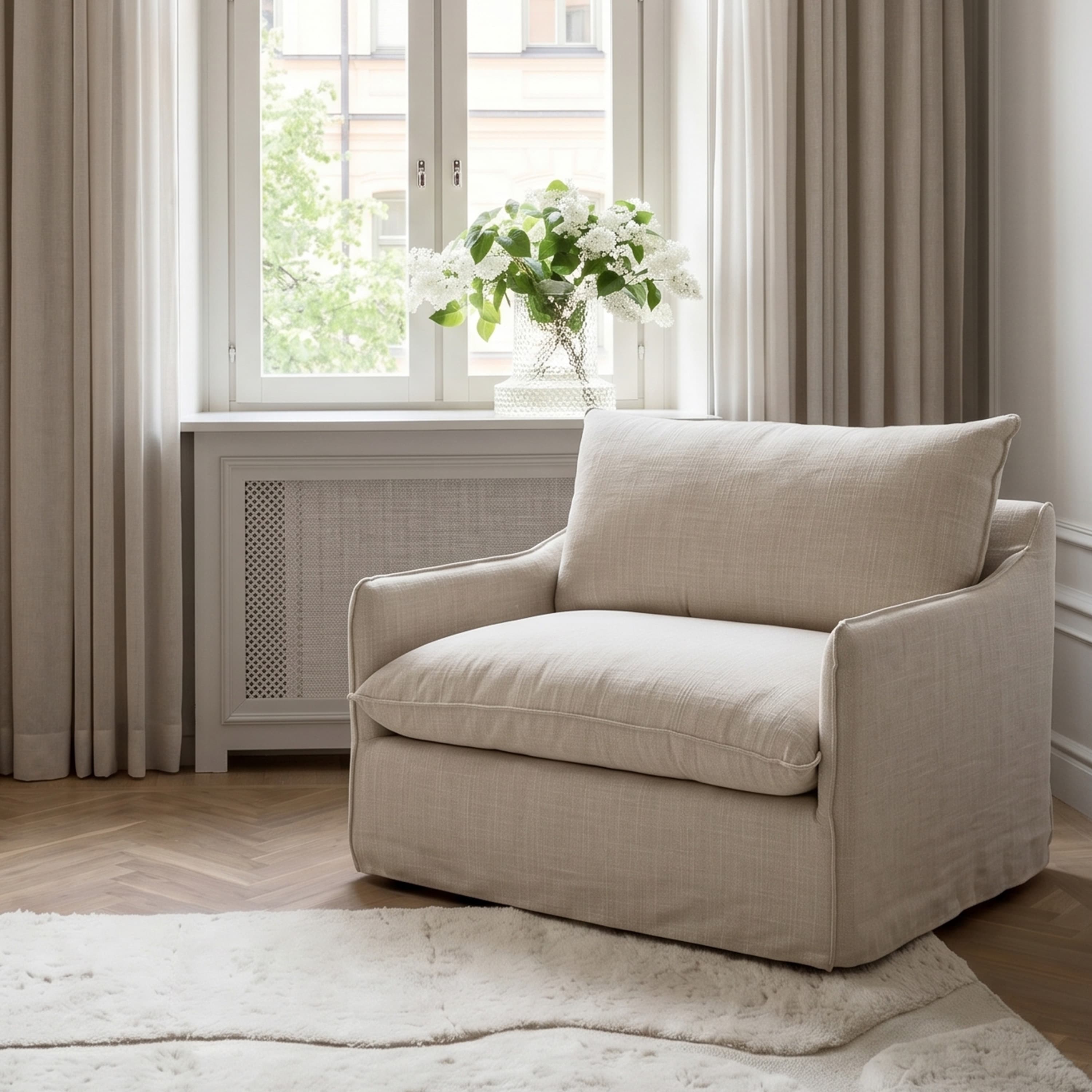 Grace Love Seat Light Linen 136 cm