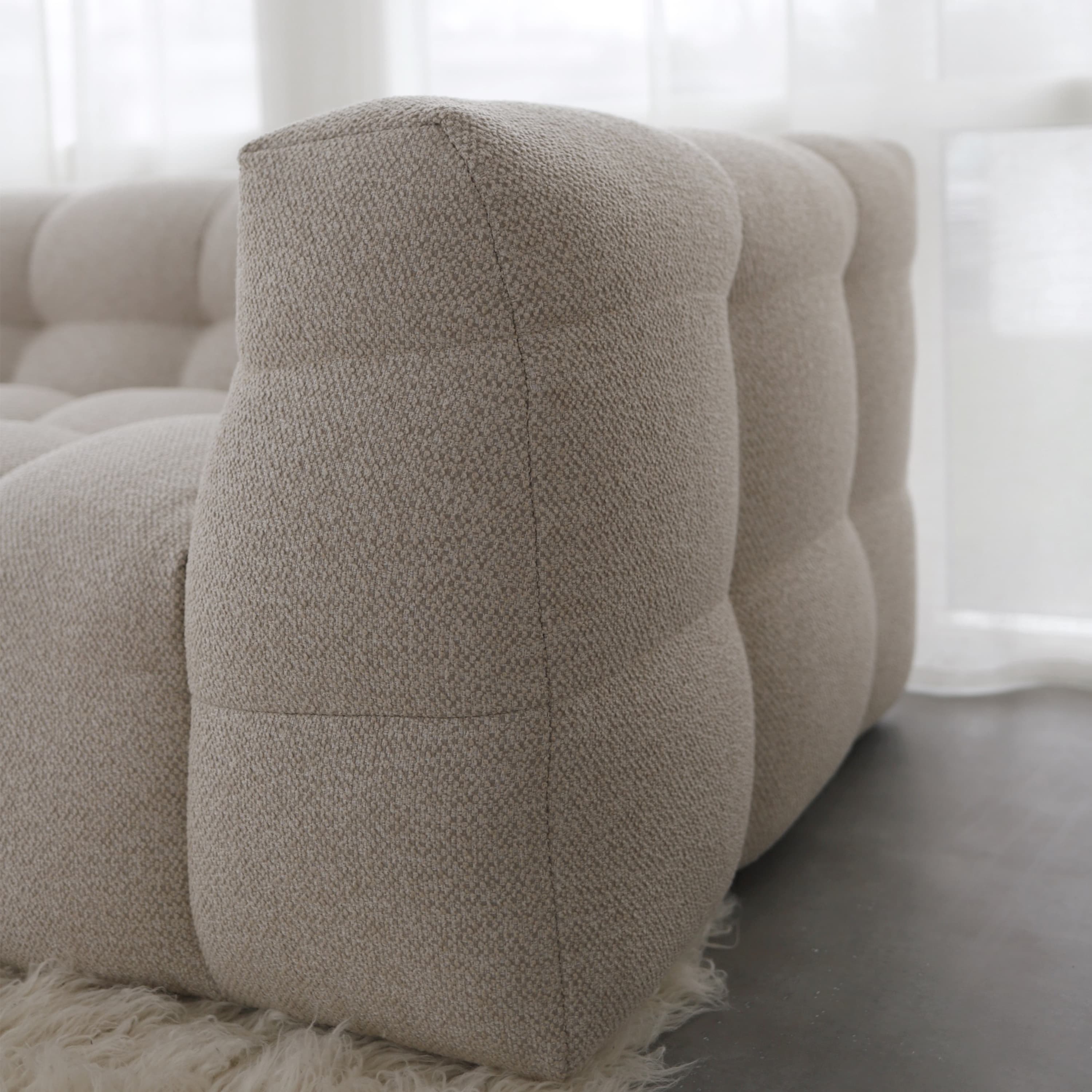 Billie 4-istuttava Sohva Beige Bouclé