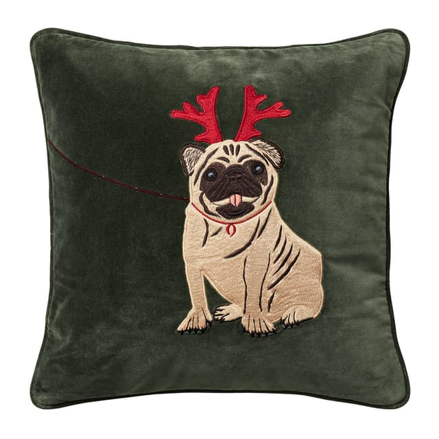 Holiday Dog Tyynynpäällinen Velvet Forest Green 50x50