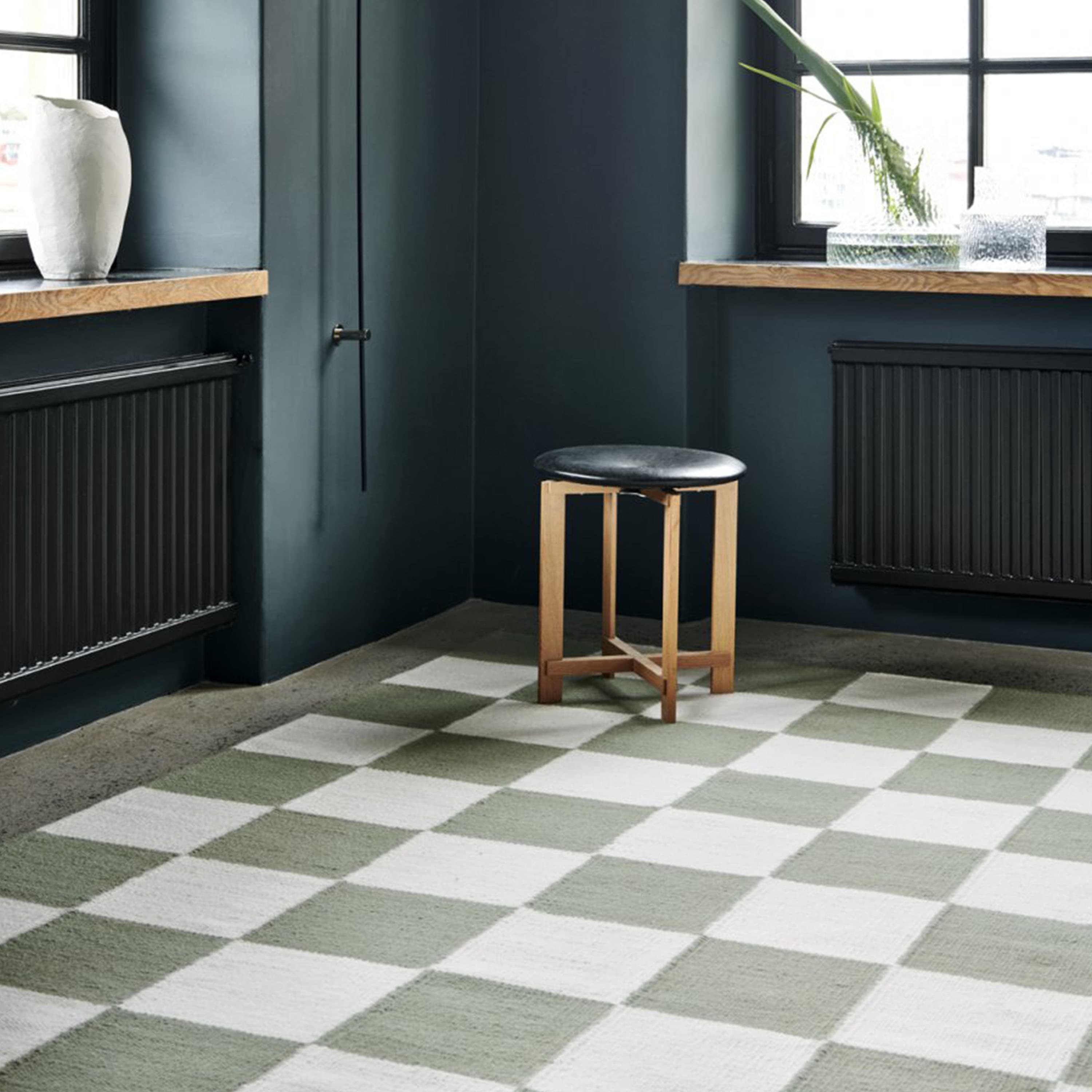 Matto Square Metsänvihreä/Luonnonväri 200x300