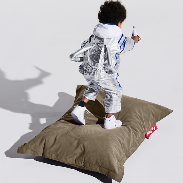 Junior Recycled Istuinpouf Taupe-harmaa