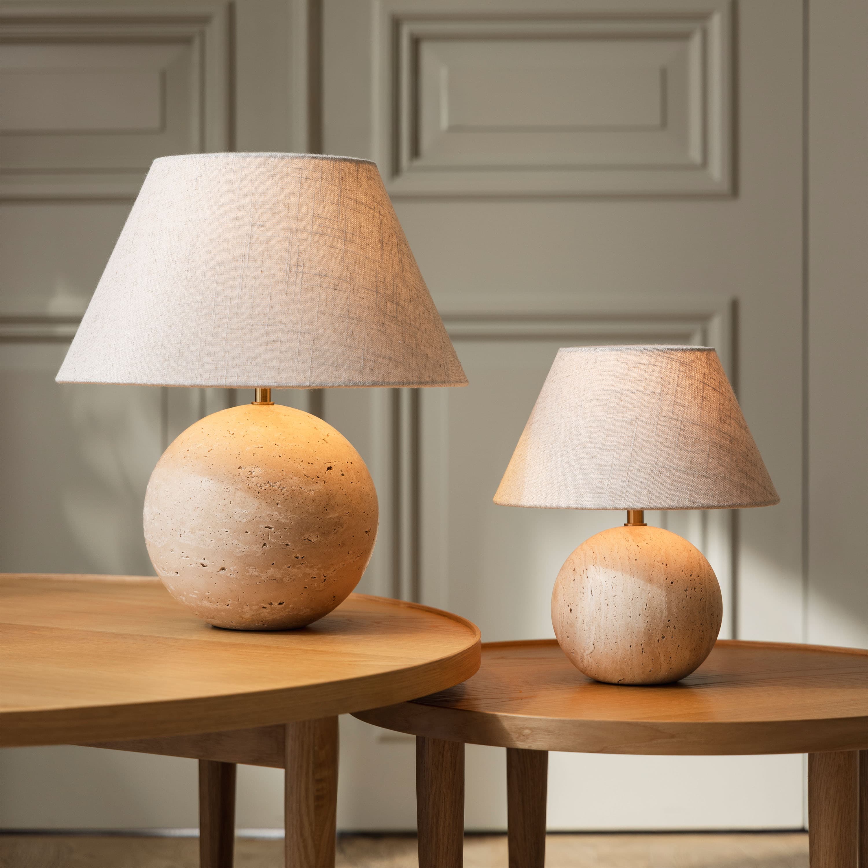 Castello Pöytävalaisin Beige travertiini 35cm