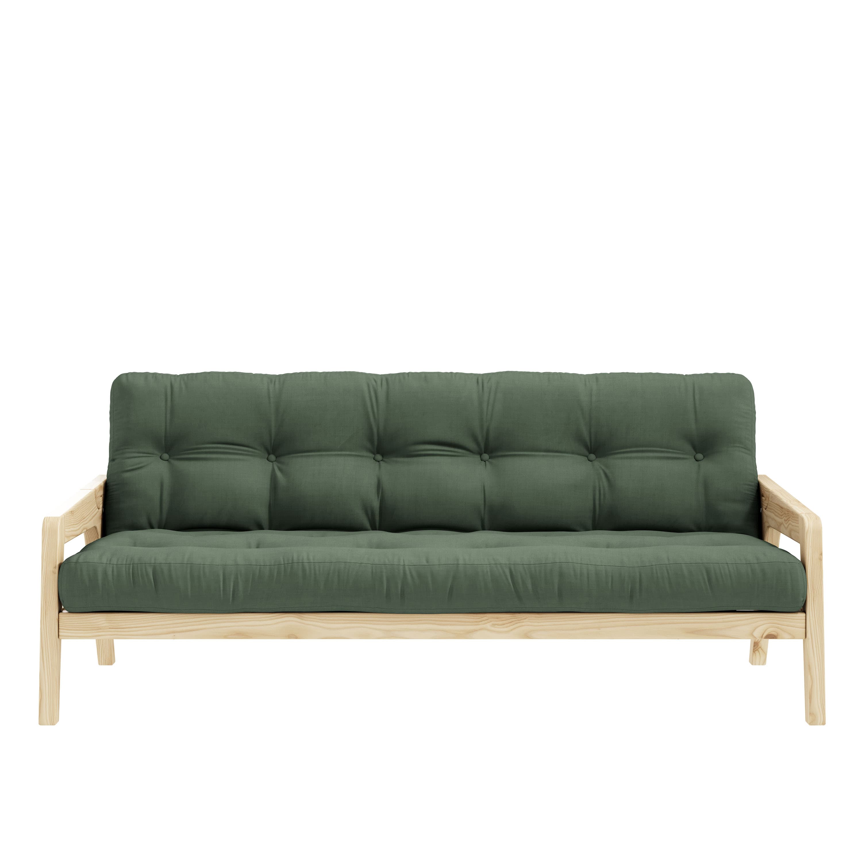 Grab Vuodesohva Nature/Olive Green 204cm