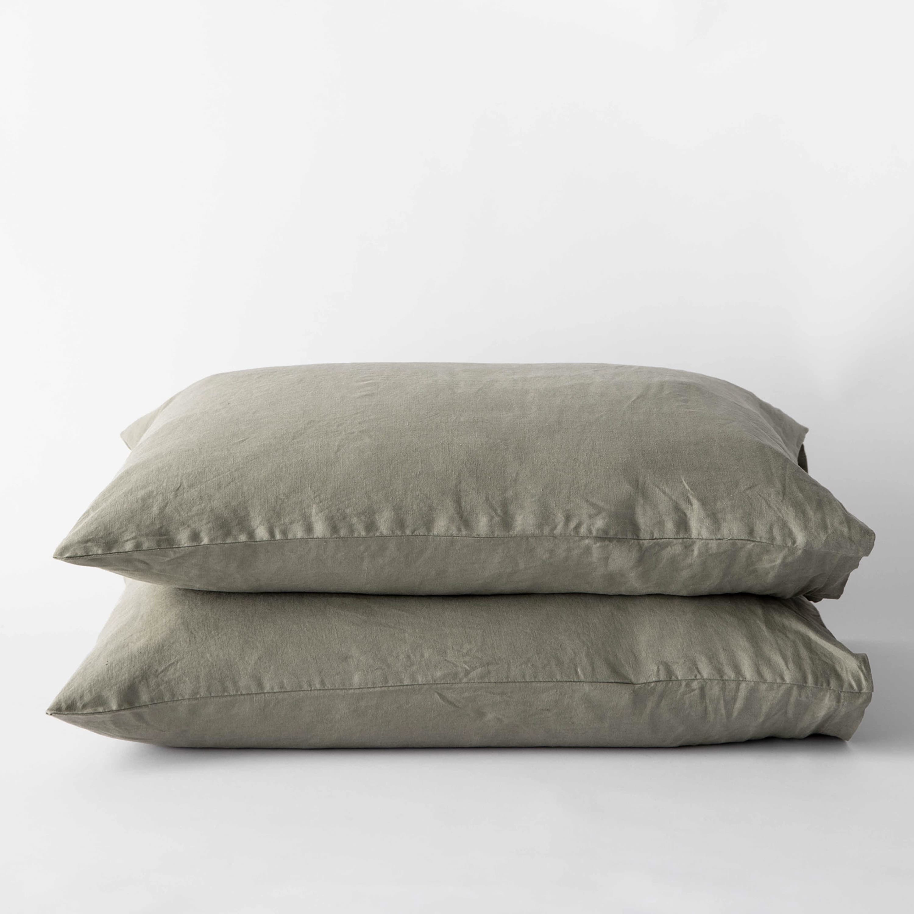 Tyynyliina pellava olive 50x60 2-pack