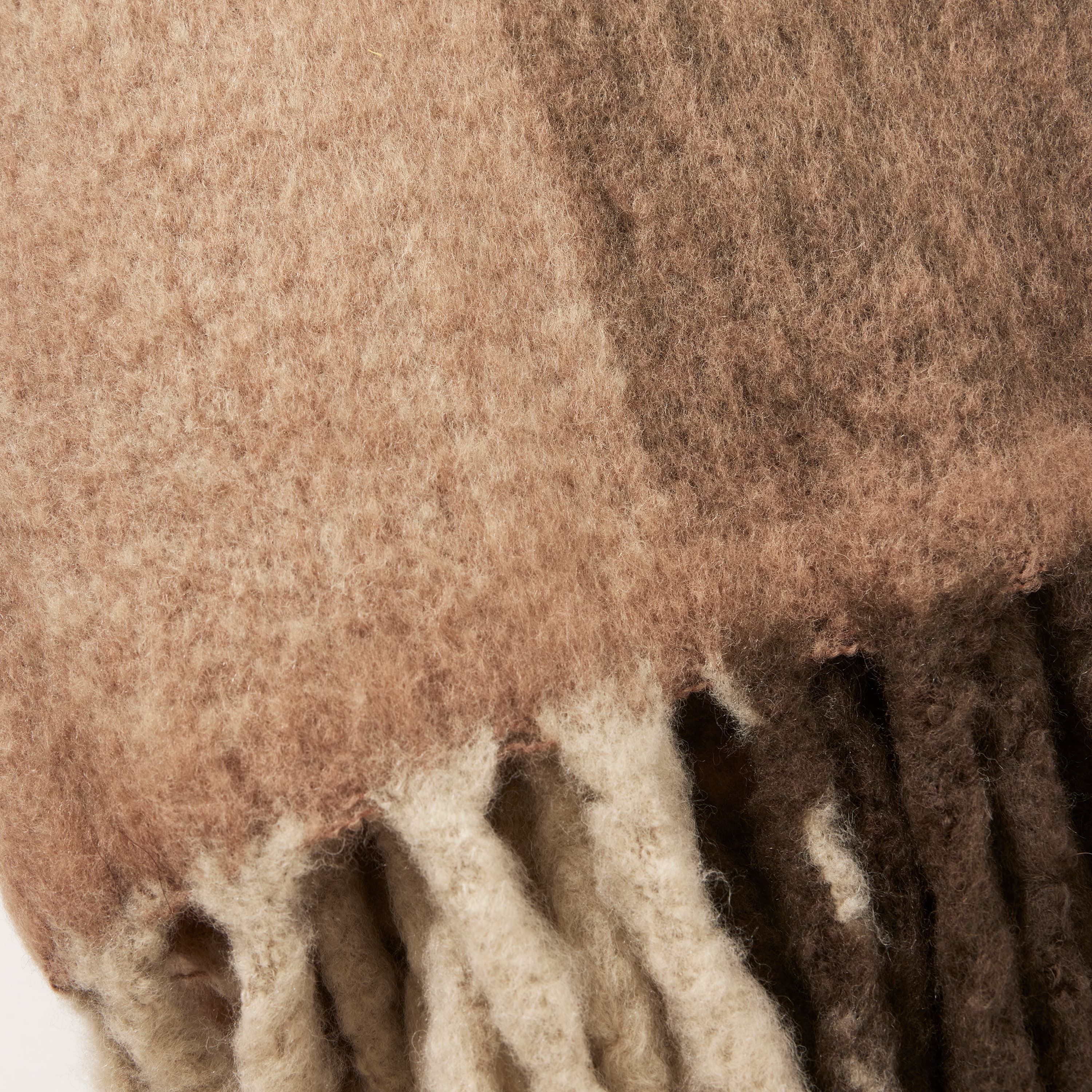Brown Check Mohair Torkkupeitto 130x170