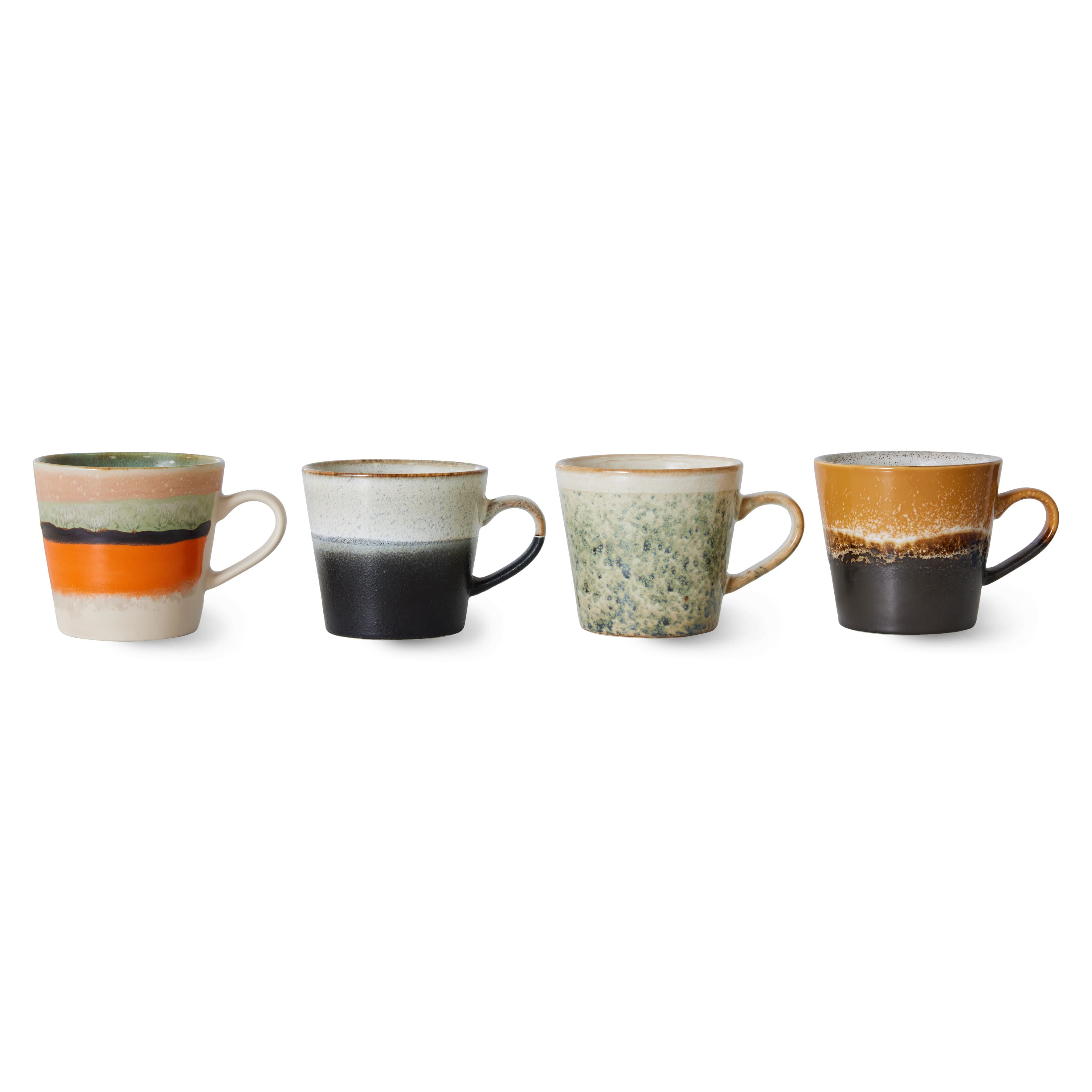 70s Ceramics Cappuccino Kuppi Verve 4 kpl