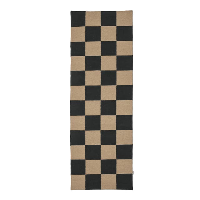 Square Käytävämatto Musta/Luonnonväri 80x240