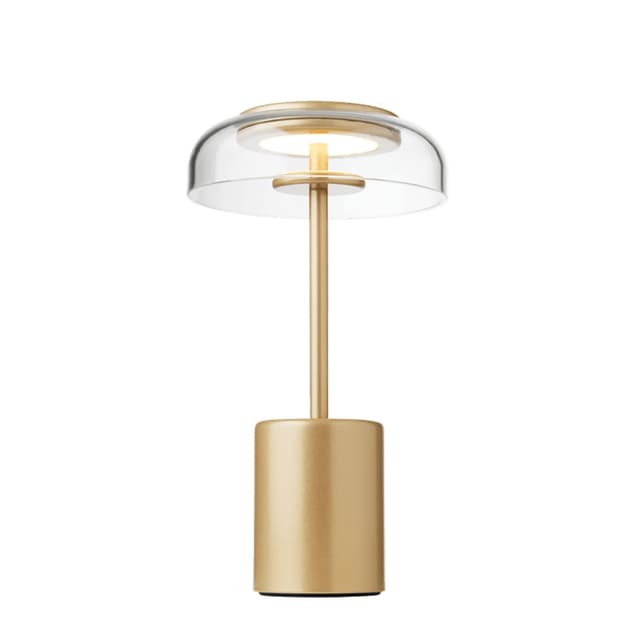 Blossi Mini Kannettava Pöytävalaisin Nordic Gold/Clear