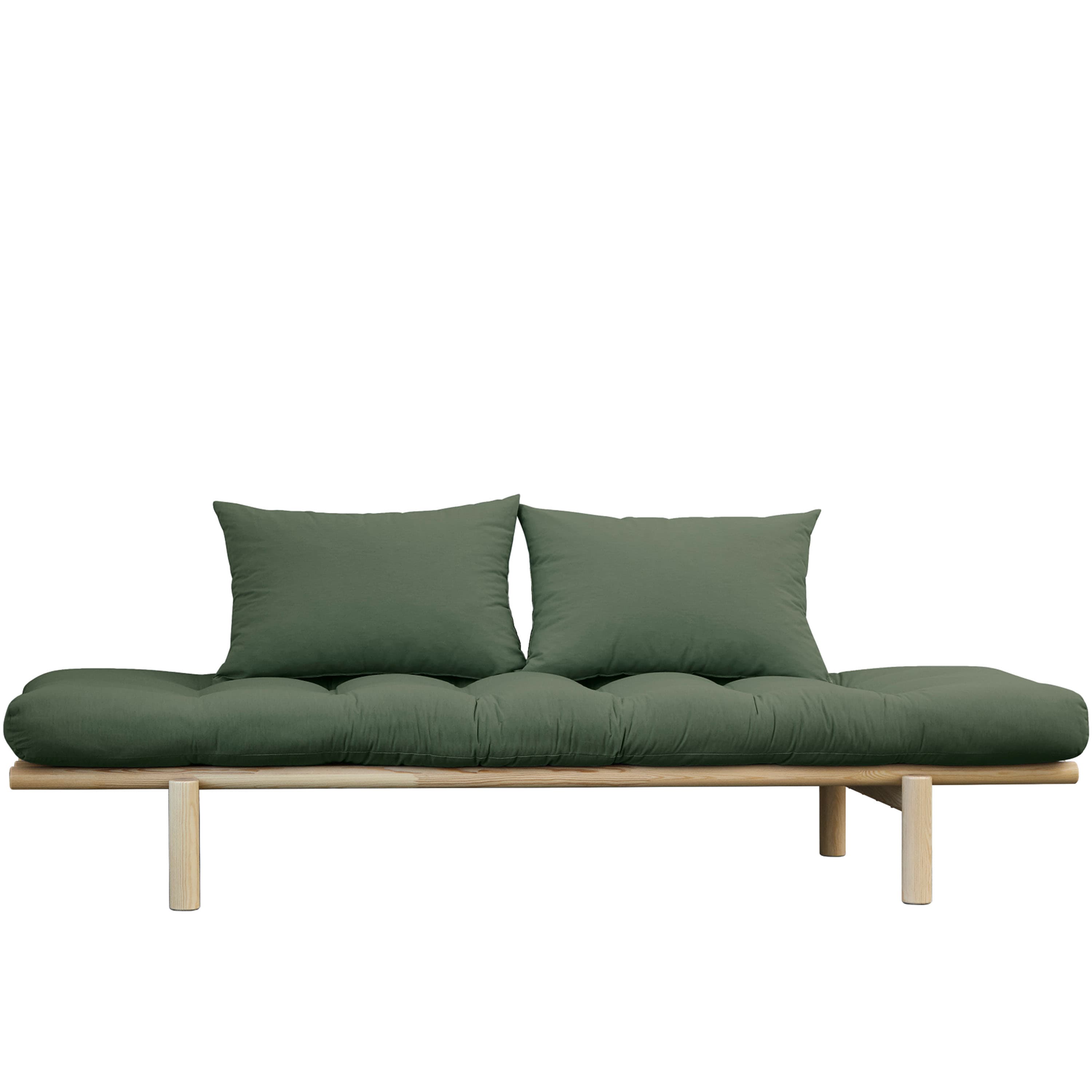 Pace Sohvasänky Luonnonväri/Olive Green 200 cm